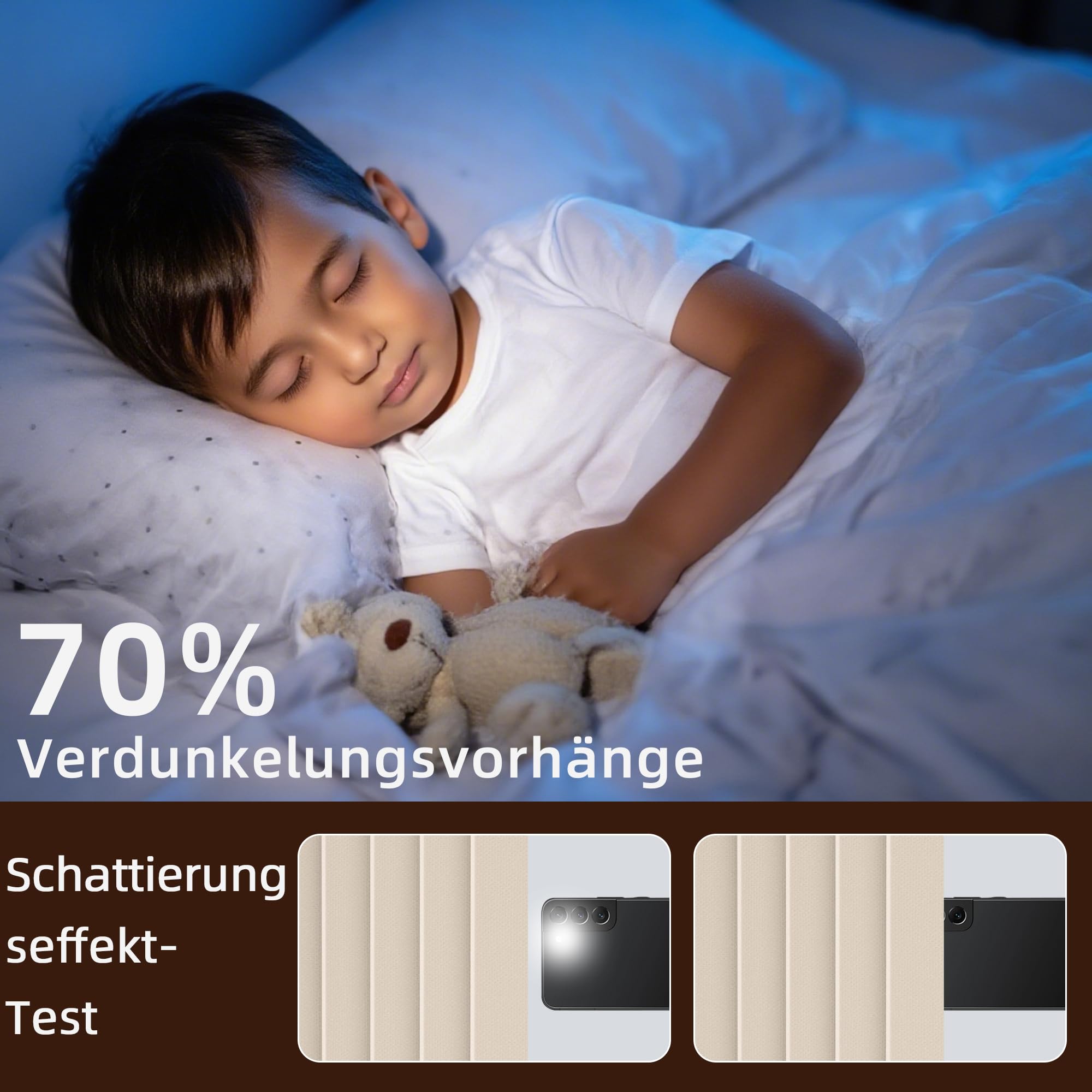 Raumteiler Vorhang Extra Breit – Trennvorhang Faltbar mit 3D Akkordeon-Design, Sichtschutz für Schlafzimmer & Büro, Raumtrenner inkl. Metallhaken & Leder-Strap (Beige, H240 x B254 cm)