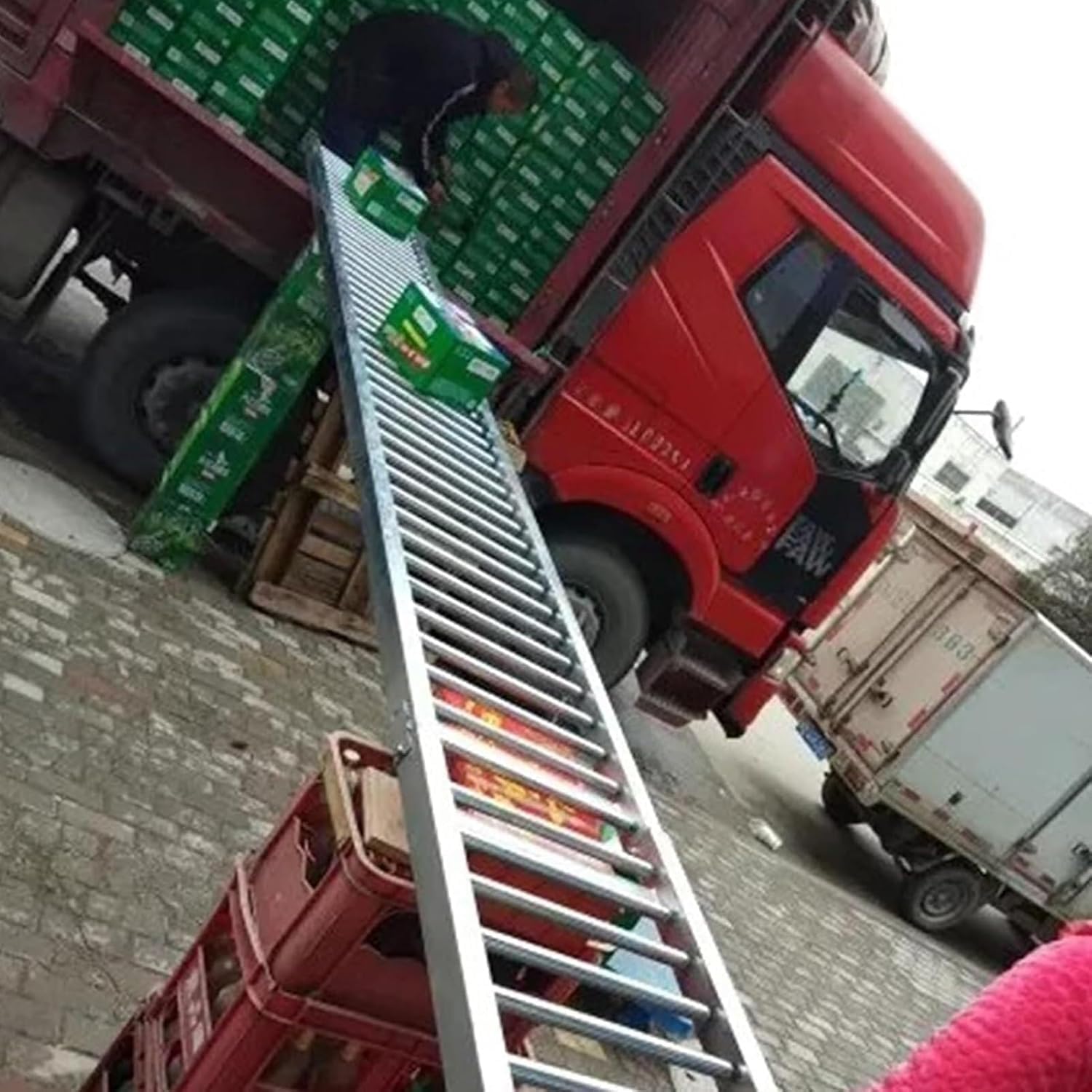 Rodillo transportador de acero resistente sin alimentación con rodillo de plástico ABS para descargar 40 x 300 cm