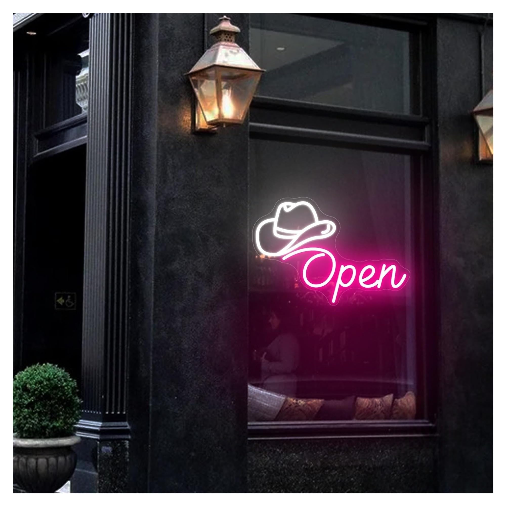 SHOUXI Sign Lamp Open Neon Sign, Cowboy Bar, Window for Business, Restaurant Decor, Storefront 41cm(A)
