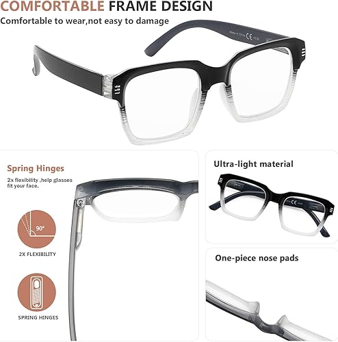 Miniatura 4 de Eyekepper Paquete de 4 lentes de lectura para mujer, marco grande +0.75