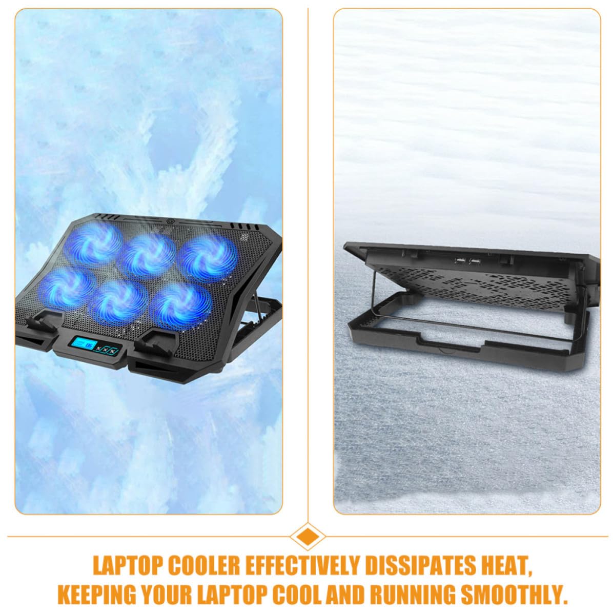 KALLORY Base Refrigeradora para Portátil de 15.6 Pulgadas Ventiladores Silenciosos y Diseño en Abs Adecuado para Celebracion Verano y Uso Prolongado en Laptops y PC