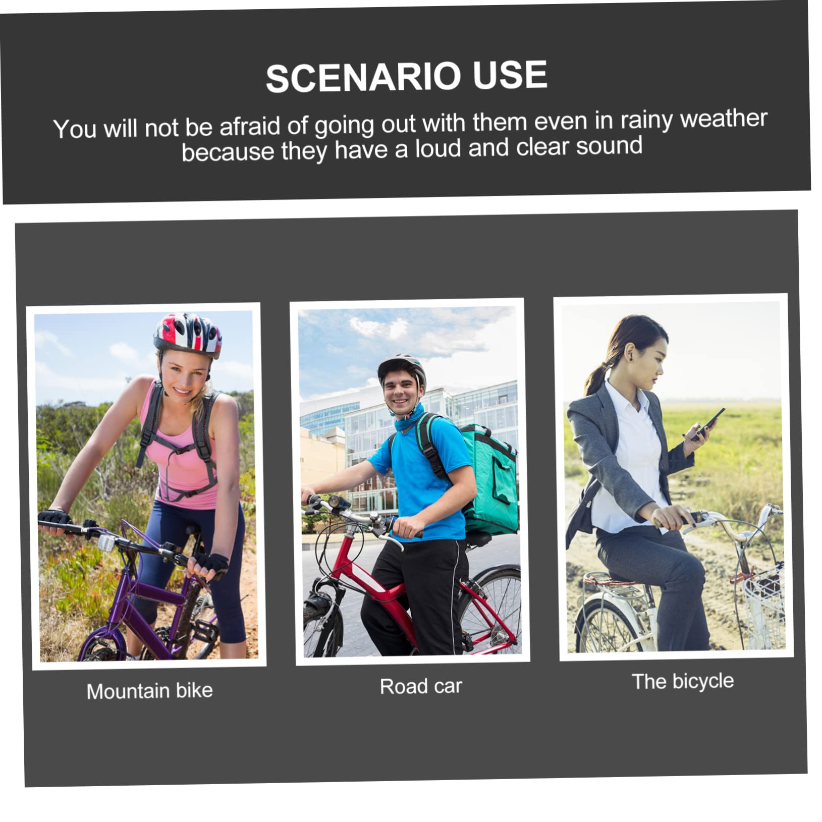 BESPORTBLE 4 Pièces Sonnette de vélo électronique sonnettes de vélo Enfant Scooter pour klaxon de électronique électronique étanche PC Black