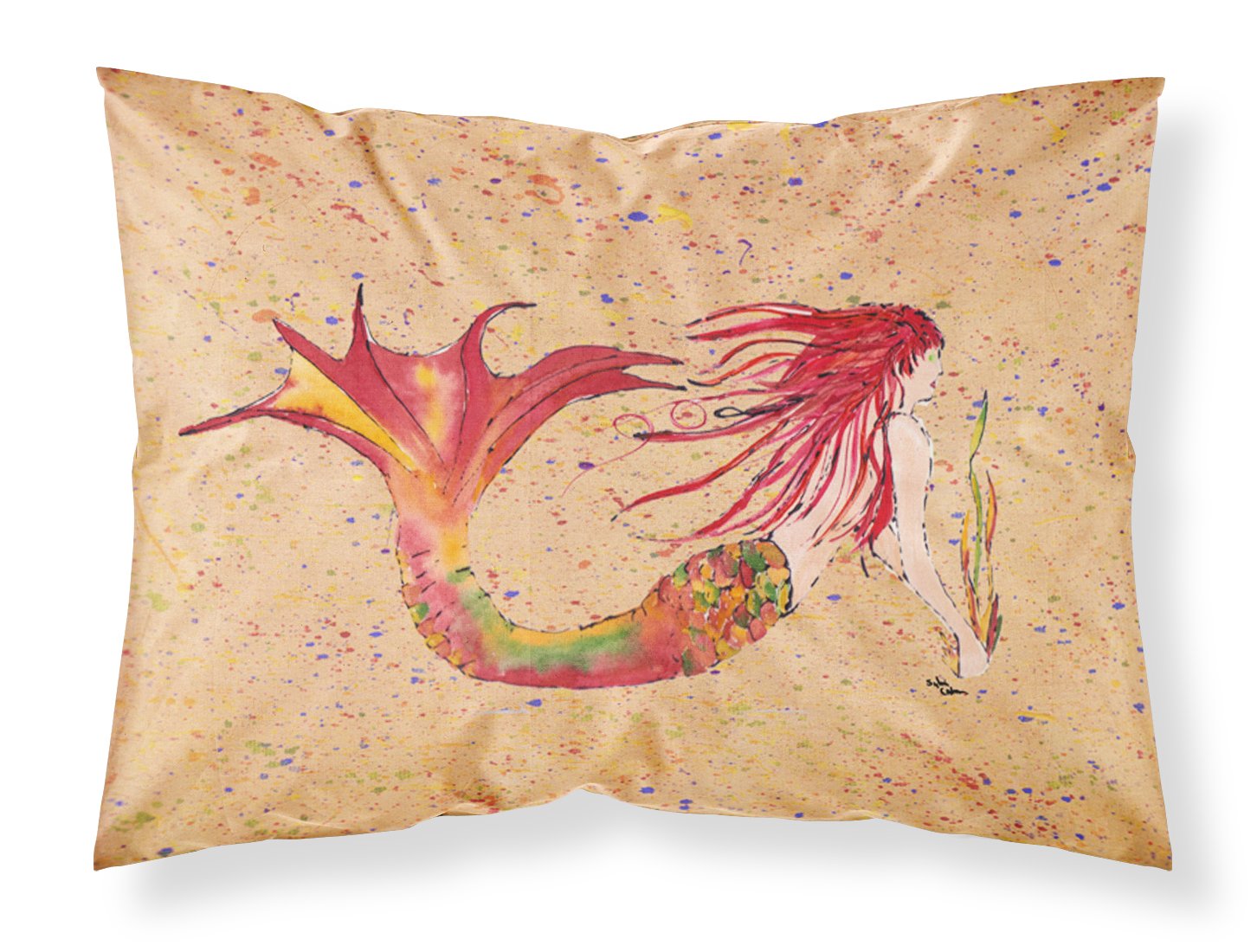 Taie d'oreiller sirène absorbante grand format multicolore en tissu standard