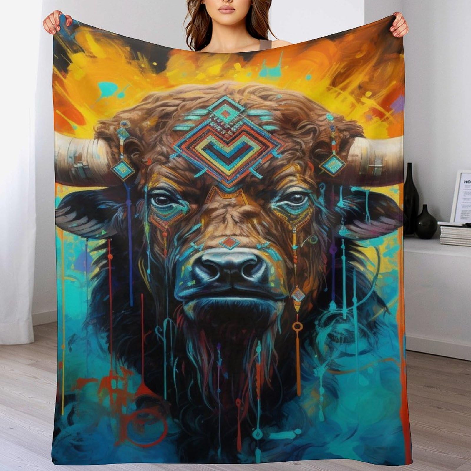 Couverture polaire flannel buffle douce 130x150cm thermique