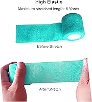 Vista 148 de Baisunt Paquete de 6 vendajes cohesivos de 1 pulgada, cinta autoadhesiva autoadhesiva autoadhesiva transpirable para muñeca, tobillo, deportes