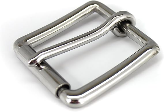 Heavy Duty Buckle Set with Chicago Screws - Durable Metal Replacement Buckle Hardware (Stainless Steel, Paul Revere)