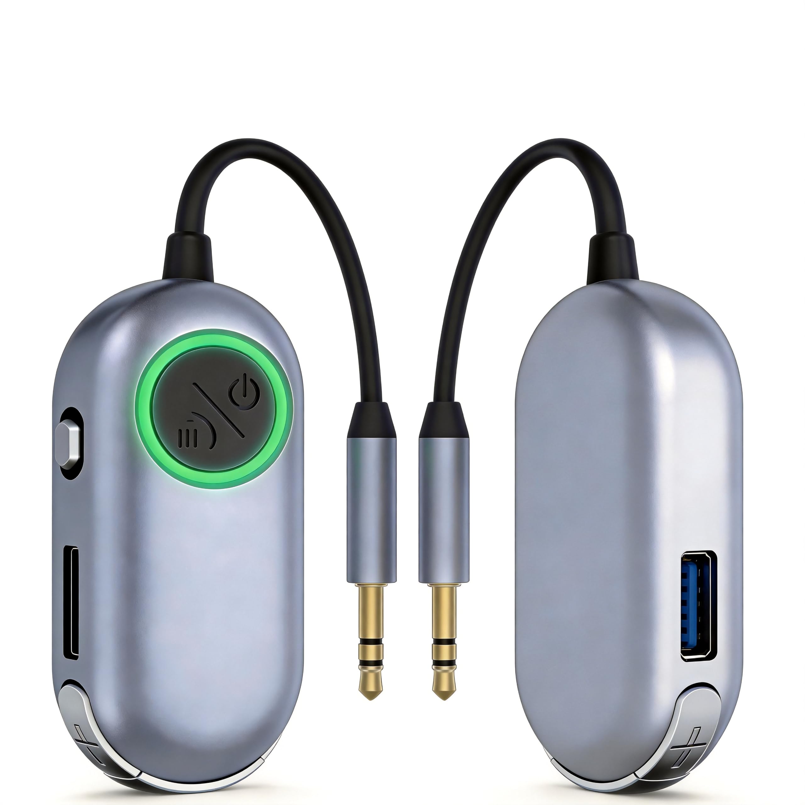 2026 Upgraded Bluetooth Transmitter Receiver for 2 AirPods or BT Devices | Airplane Travel Essentials 2-in-1 Wireless Bluetooth Adapter for Headphones, 3.5MM AUX Jack Adapter on Flight, TV, Car Stereo-image-10