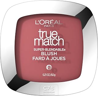 L'Oreal Paris True Match Super-Blendable Blush Spiced Plum - Oil-Free Powder for Natural Cheek Glow, 0.21 oz
