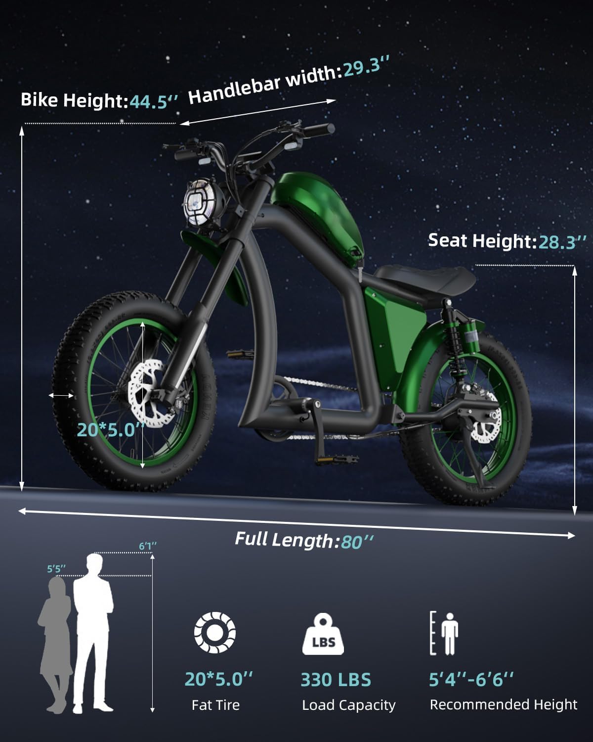 Imagem 3D de uma bicicleta com fundo estrelado, sugerindo um ambiente noturno.