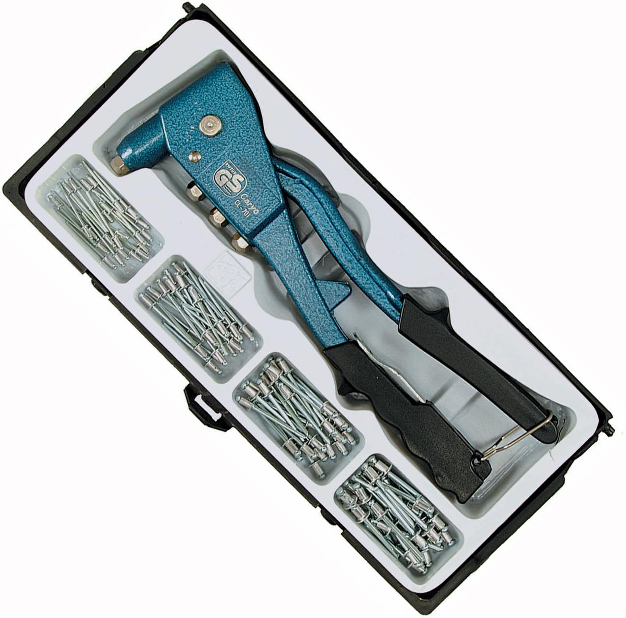 Ichinen Access Tool Division Three Axis Hand Riveter Kit with 100 Blind Rivets 20103