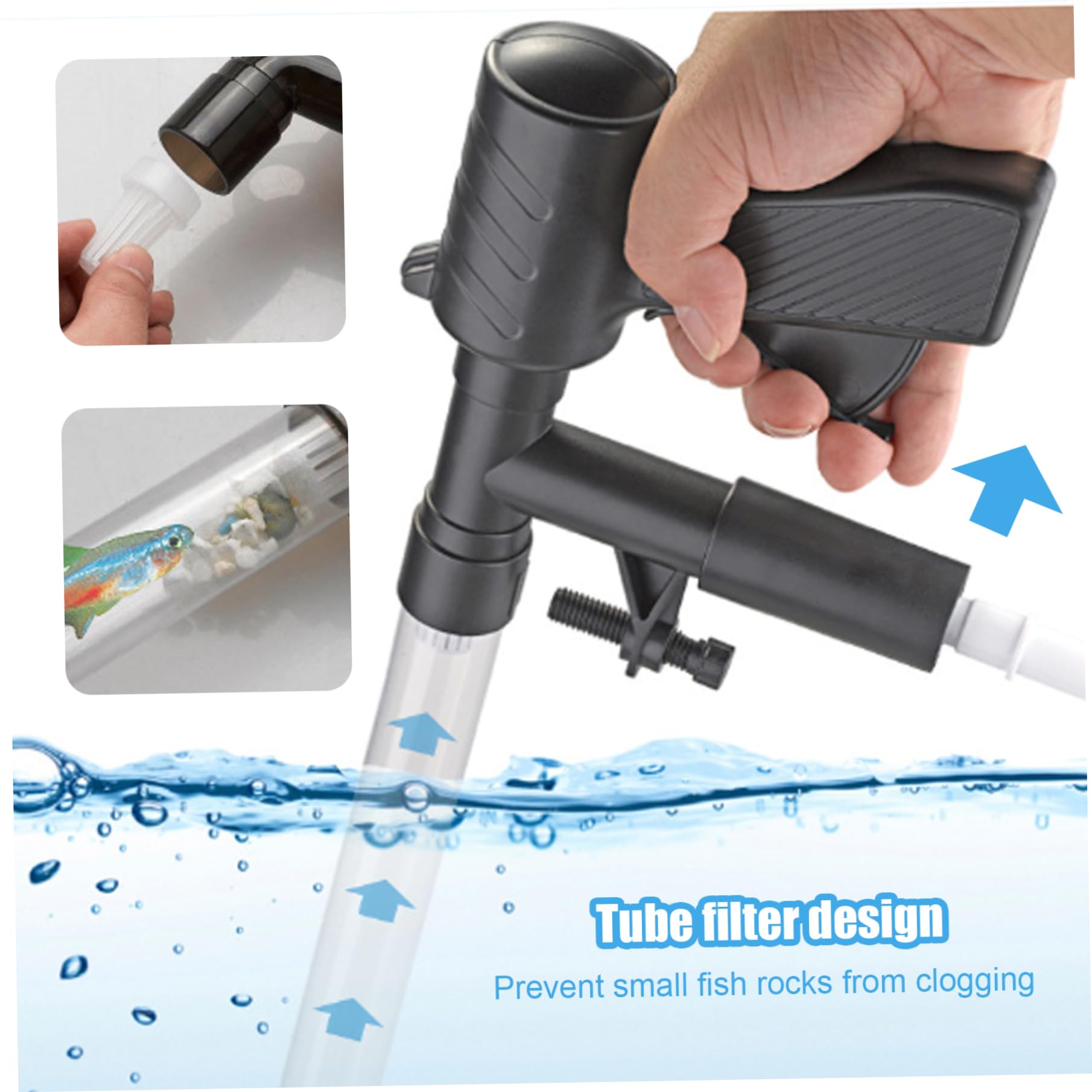 Nettoyeur d'aquarium pneumatique, siphon d'aquarium polyvalent, aspirateur professionnel d'aquarium, outils de nettoyage d'aquarium for échange d'eau de gravier/225