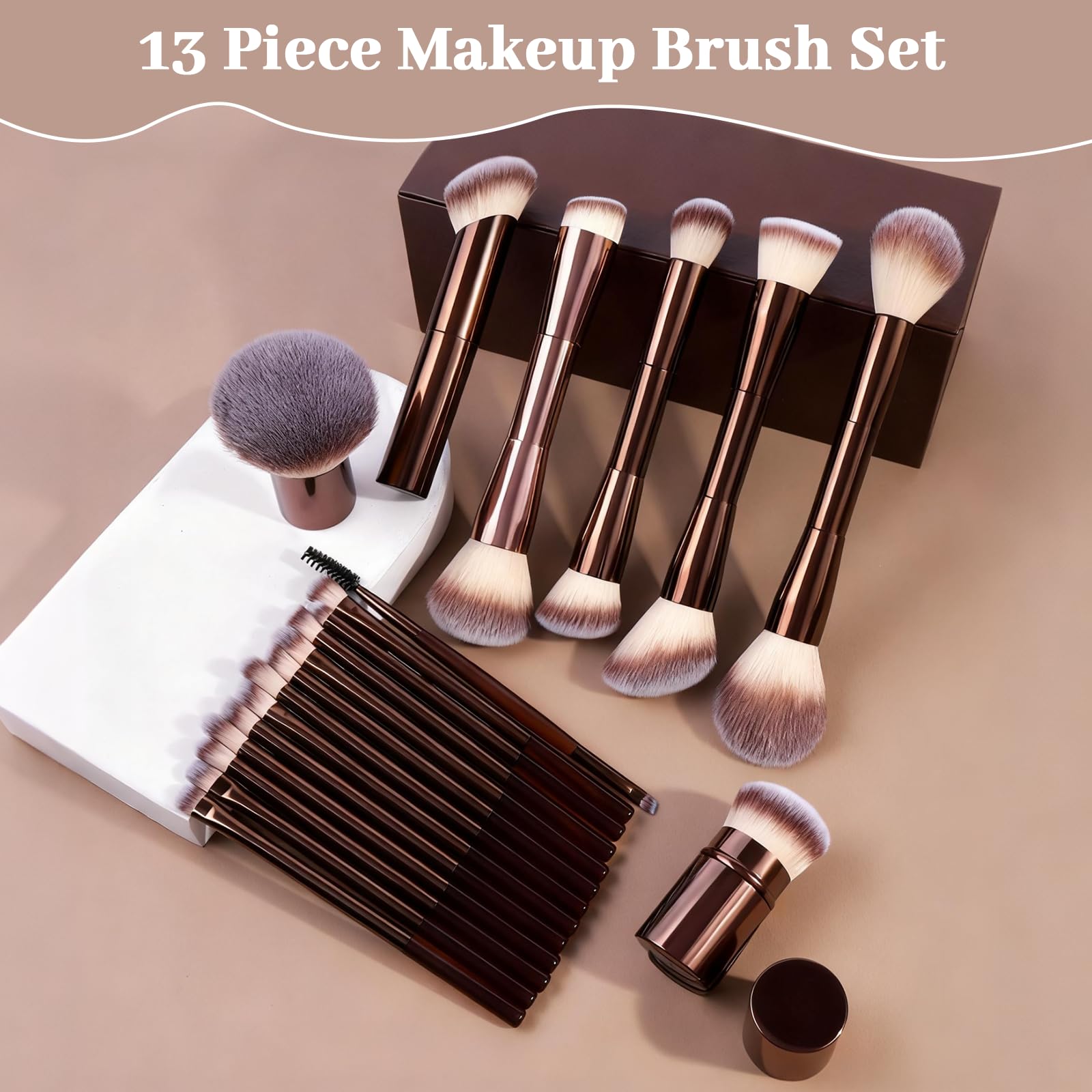 20 Piezas Brochas de Maquillaje, Brochas de Maquillaje Profesional, Juego de Brochas Profesionales, Incluye Brocha de Rubor y Sombra de Ojos, para Maquillaje Diario y Uso Profesional