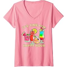 Women's Its Time for Happy Hour Cocktail Barista V-Neck T-Shirt