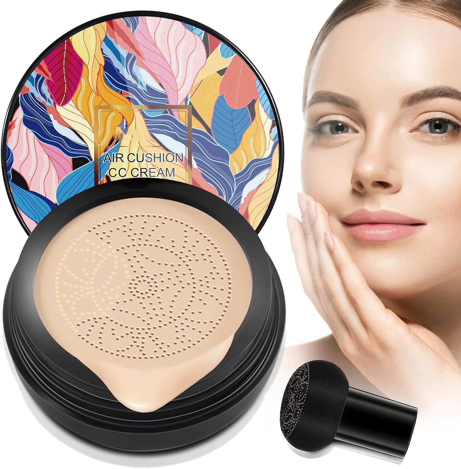 Rostblant Mushroom Head CC Cream, Air Cushion BB Cream, vloeibare foundation, concealer, afdekking, make-up concealer voor gezicht en hals, make-up foundation, natuurlijk