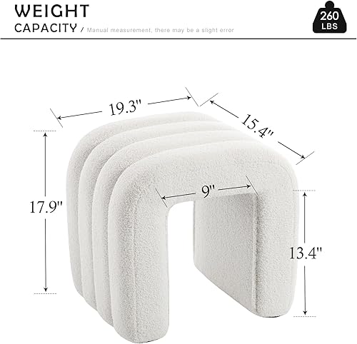 Miniatura 3 de Taburete otomano multifuncional, reposapiés para sofá, taburete de tocador moderno para sala de maquillaje, sala de estar y entrada, pequeño y lindo