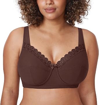 DELIMIRA Womens Wireless Plus Size Comfort Cotton Full Coverage Unlined Bra