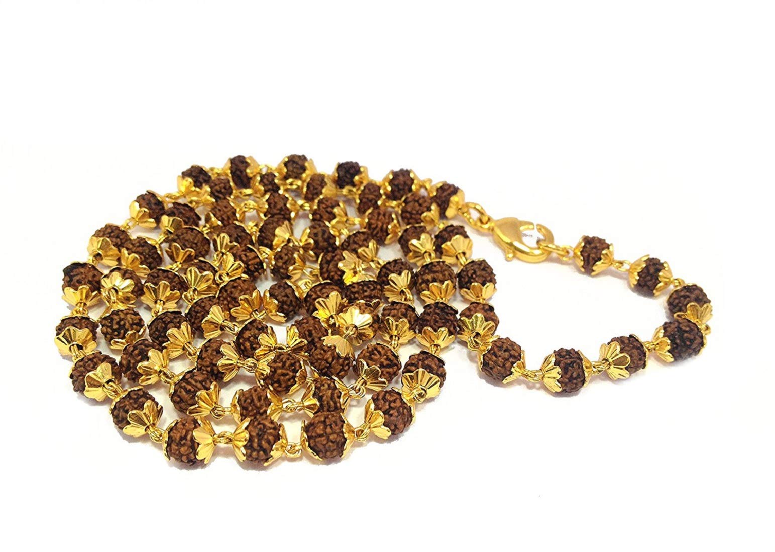 Minprice® Original Rudraksha Beads 5 mukhi Genuine Himalayan Rudraksha Religious Rosary Mala (7mm Flower Cap) (B07V5TDJSF) Amazon Price History, Amazon Price Tracker
