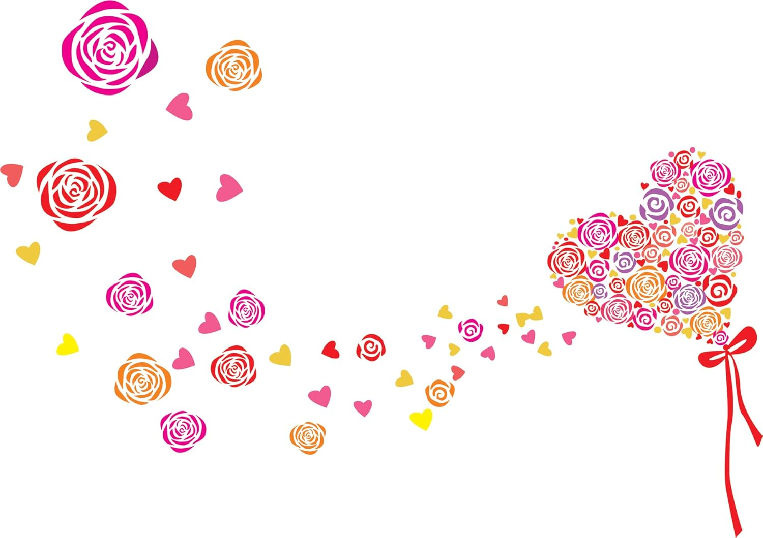 Buy Creatick Studio Flower Heart Wall Decals Love Heart Wall Stickers