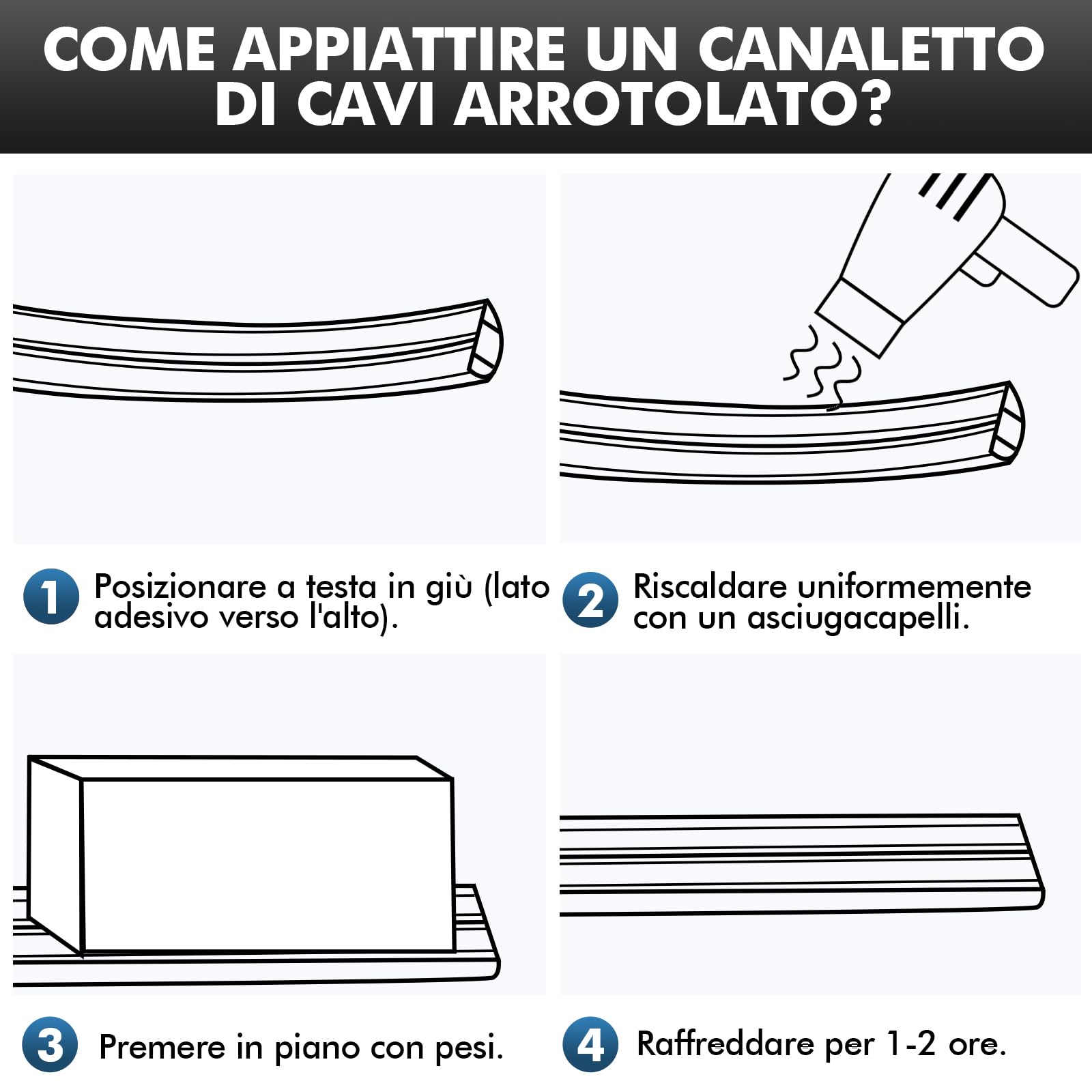shinfly 1.6m Canalina da Pavimento, Canalina Passacavi Calpestabile Autoadesiva, PVC Canaline, Canaletta per Cavi Elettrici, Adatta per Nascondere i Cavi in Casa — Nero 12mm(L) x 10mm(A)