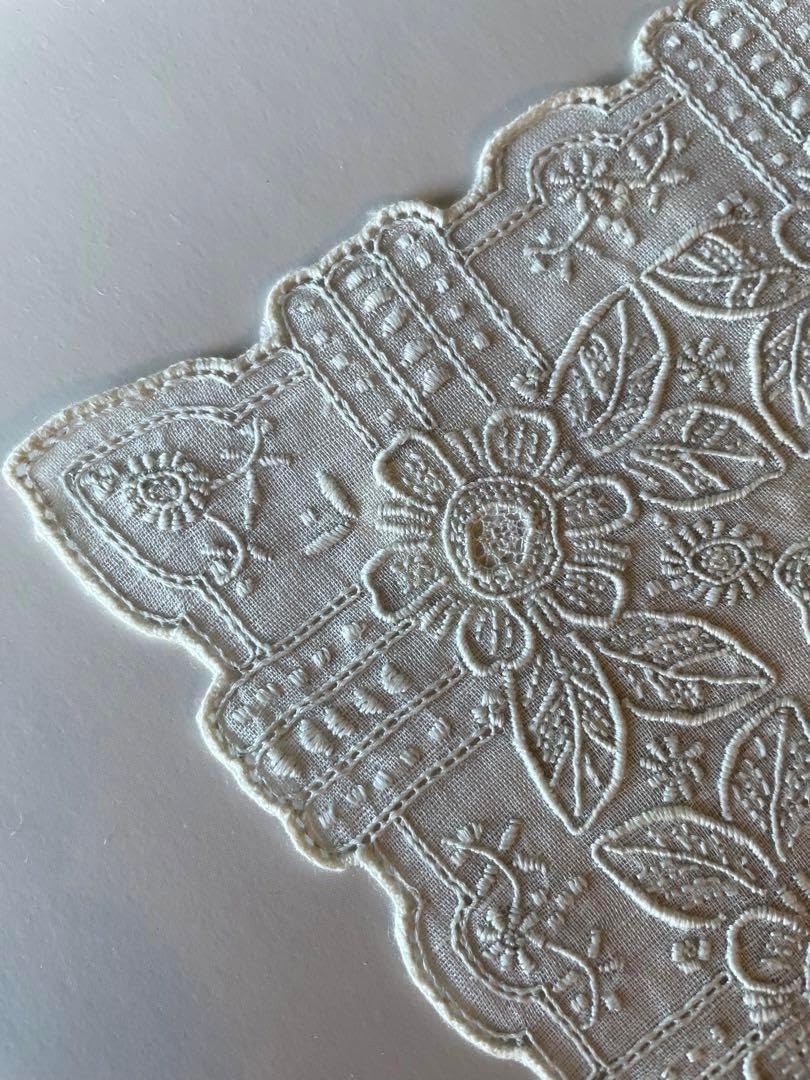 ヴィンテージ 汕頭 スワトウ手刺繍 ハンカチ 高級 伝統工芸サイズ約