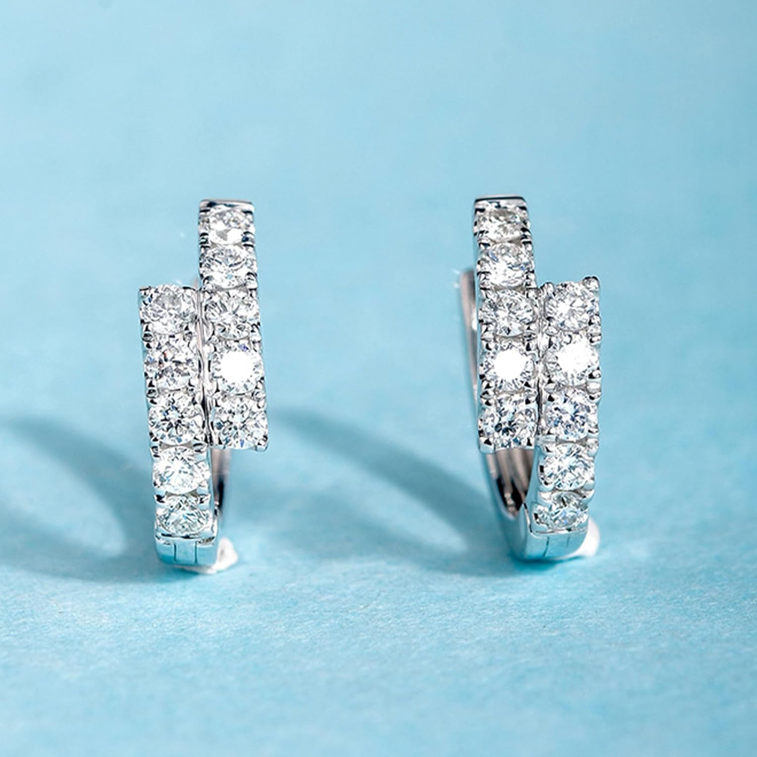 XAYAH 925 Sterling Silver Cubic Zirconia Small Hoop Earrings for Women Hypoallergenic Earring Stack Cartilage Earrings Dainty Cute Huggie Hoops Earrings to Daughter Mom Valentine's Day Jewelry Gifts - Image 6