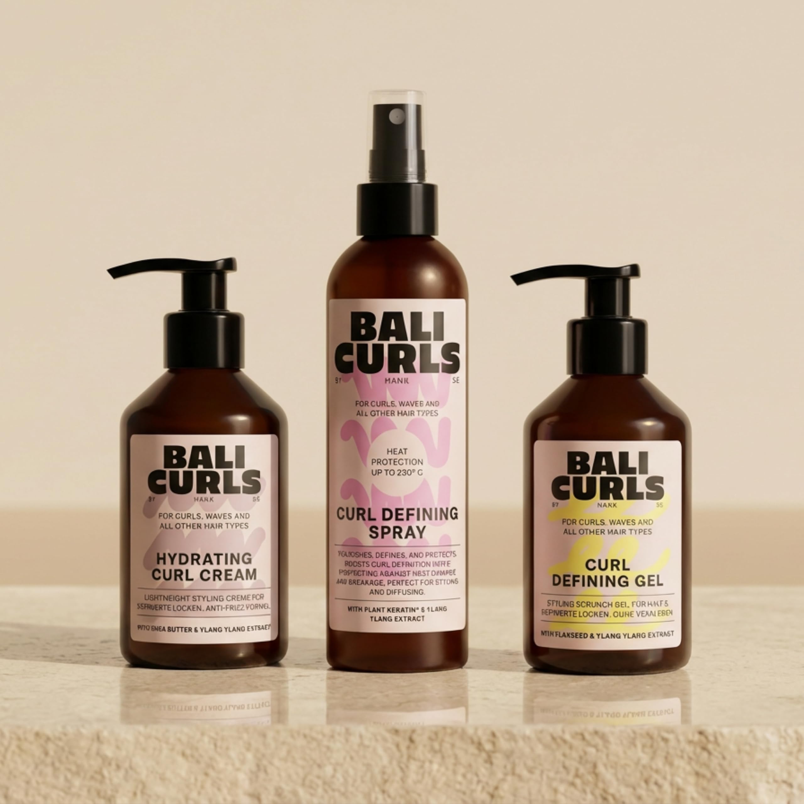 Bali Curls Curl Leave In Spray Difusor Protector del Calor - Spray termoprotector para cabello rizado - 150 ml