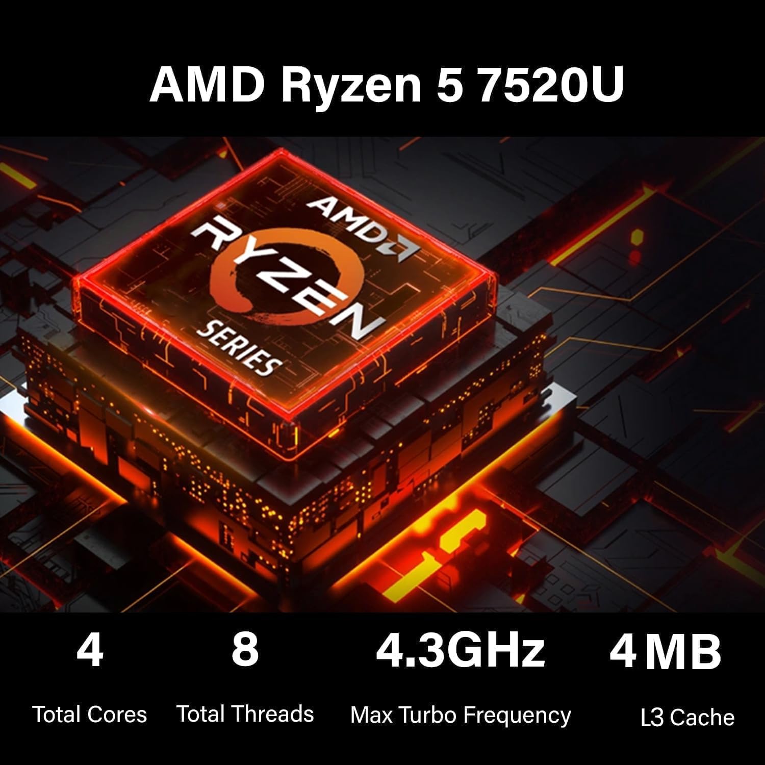 HP 15.6" Touchscreen Business & Home Laptop, AMD Ryzen 5 7520U, 8GB RAM, 128GB SSD, Webcam, HDMI, Lifetime Office 365 for the Web, Win11 Home, Silver, Bundle with PCO Notebook Fold Radiator, Cooler 8GB RAM | 128GB SSD Silver2 image 2 of 6 B0GSH381BM