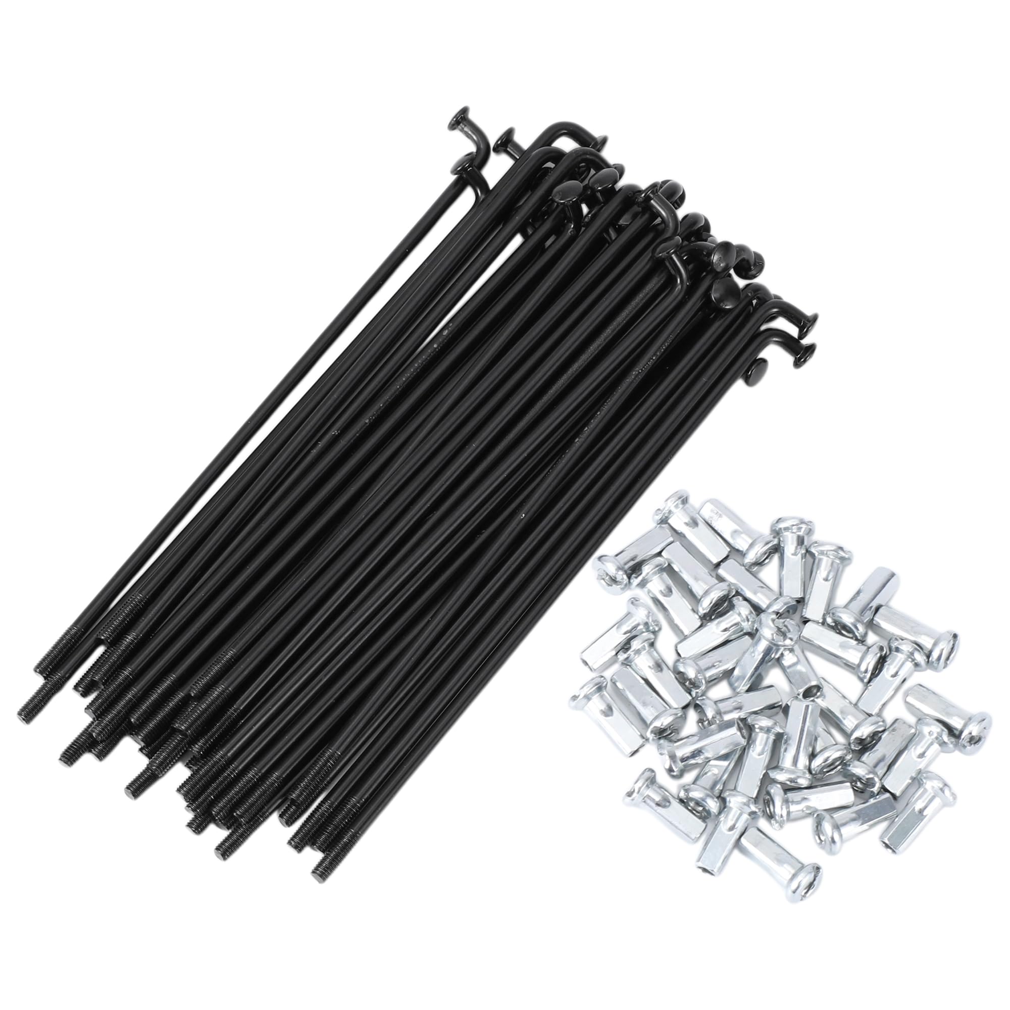 HEROFFIX 36 Set 12G Bicycle Spokes 105mm Bike Wheel Spokes 45 Steel Black