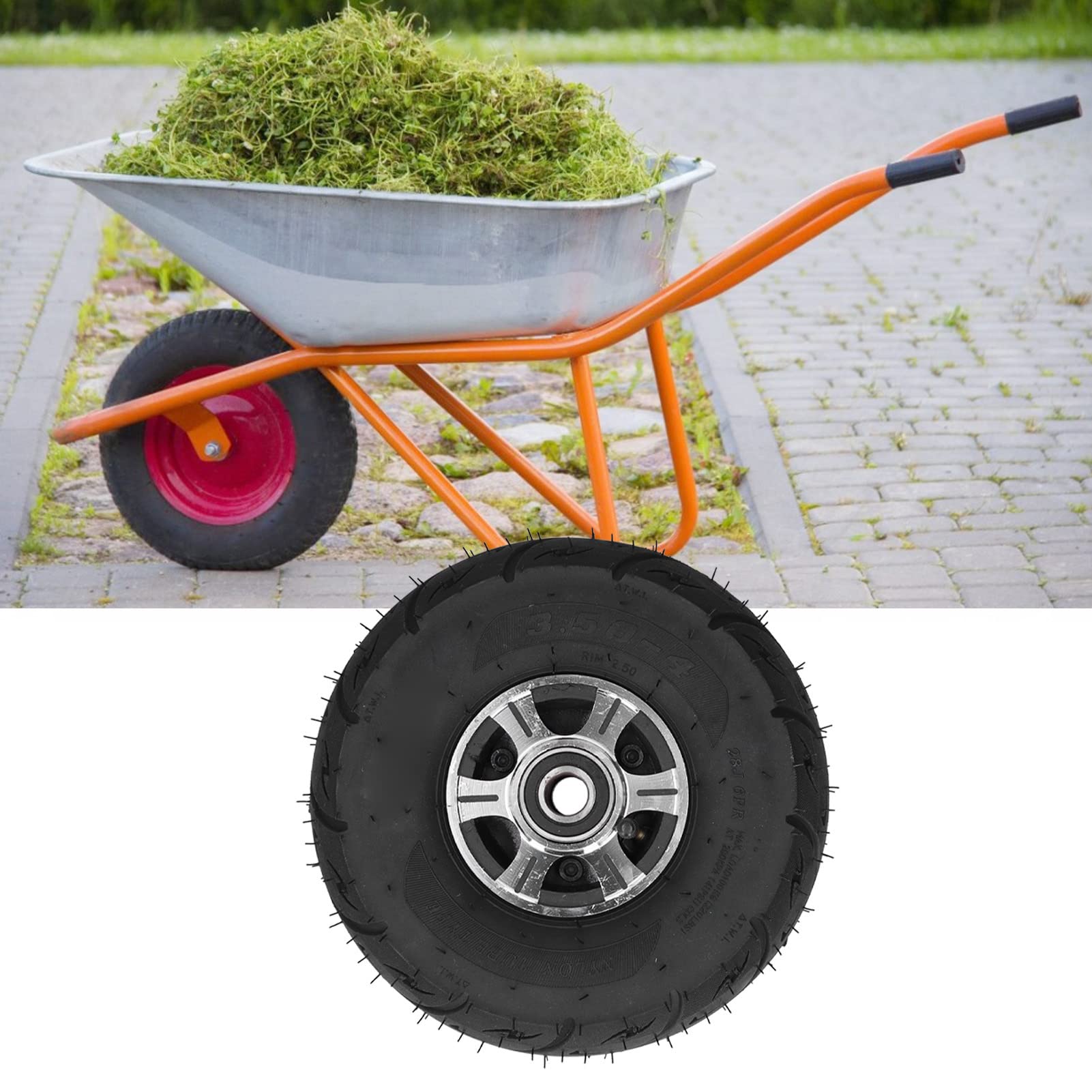 Asixxsix 10-calowe koła z oponami z pełnej gumy, 4.10/3.50-4, piasta koła ze stali nierdzewnej, opony Gorilla Cart do wózków, wózków, wózków ręcznych, generatorów, kosiarek do trawy