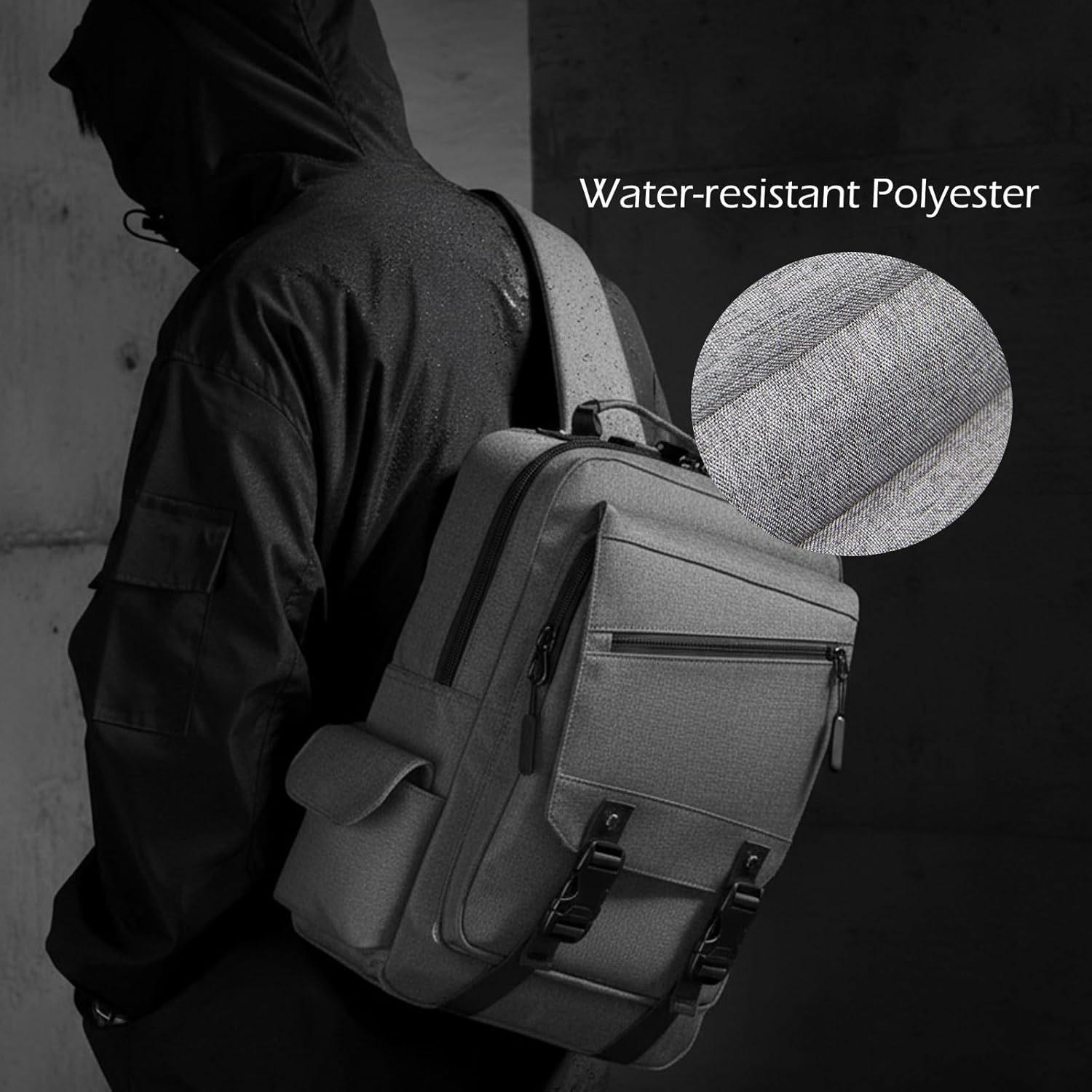 Leaper Sling Crossbody Bag for Men: 2026 13" Laptop Sleeve Shoulder Daypack - USB Charging Port & Anti Theft - Lightweight Messenger for Business Travel Work Commuting - Image 5