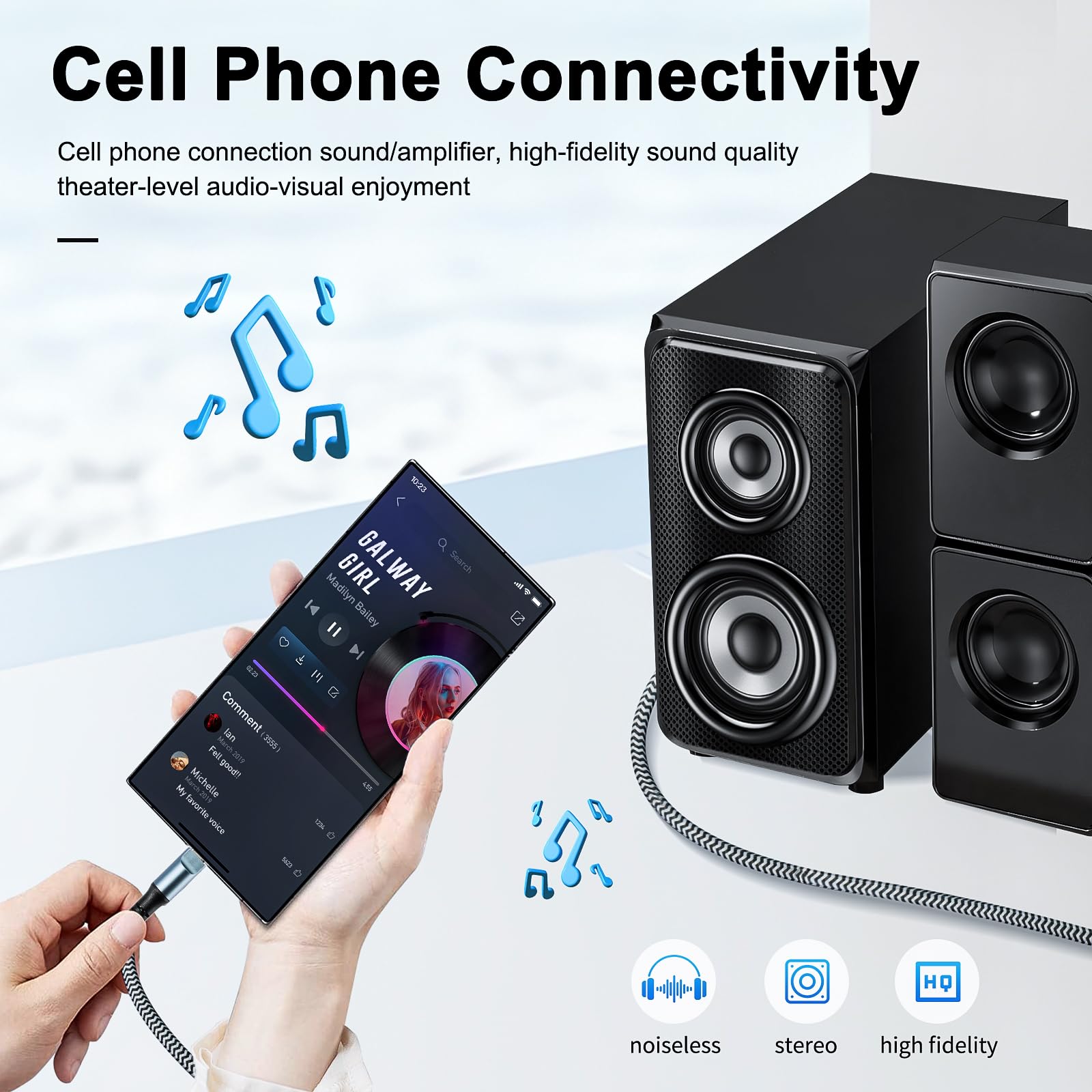 Kumiho Cable de audio USB C a óptico trenzado de 6 pies, unidireccional, USB C a Toslink óptico para TV/barra de sonido, Sony PS5, altavoces y sistemas de cine en casa