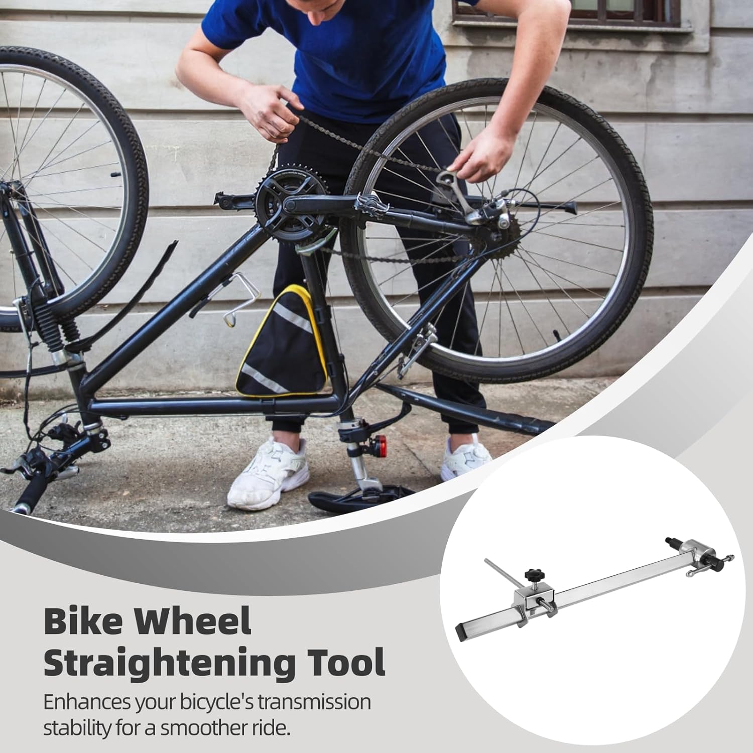 Derailleur Hanger Alignment Gauge Tool, Bicycle Repair Tool, Bike Wheel Straightening Tool, Gear Hanger Alignment Specialty Tool for Bike Maintenance, Fits 20 to 29" Wheels