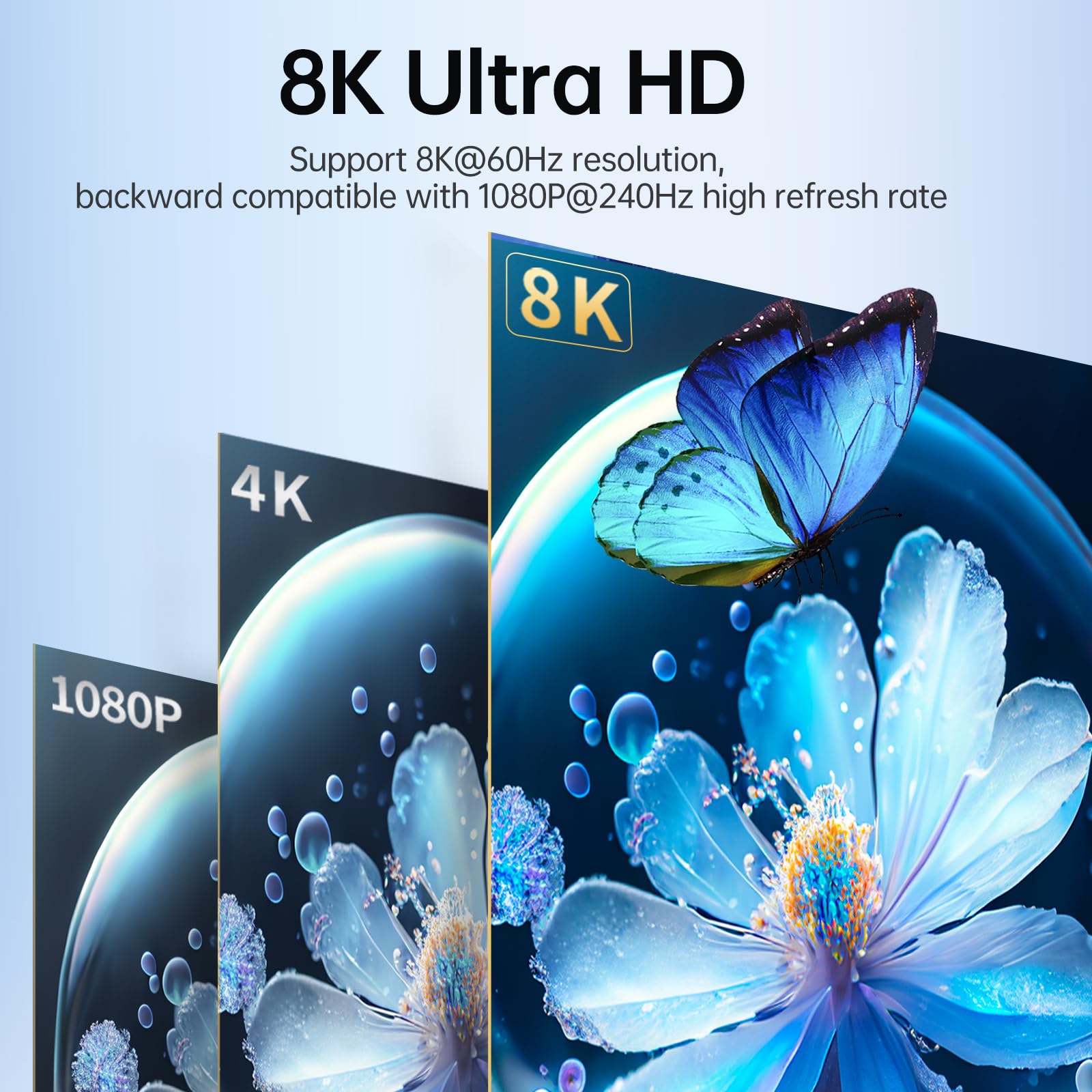 Switch 8K DisplayPort 1.4, DP Switcher 3 in 1 Out, 8K@60Hz 4K@144Hz, interruttore On-click, supporta Dolby Atmos, HDR, DTS, DSC, UHD per PC Monitor Laptop