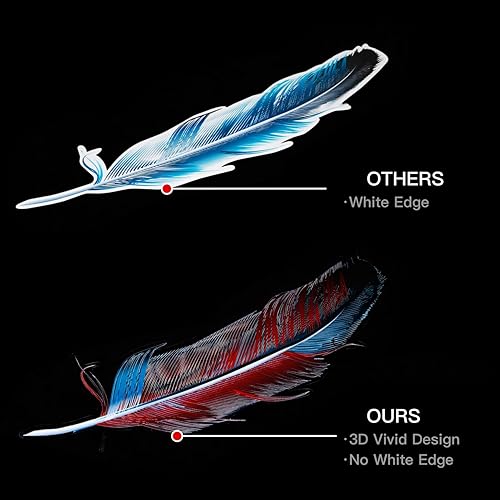 Miniatura 6 de Calcomanías de vinilo para automóvil, cubierta transparente de plumas de pájaro, impermeables, para parachoques de automóviles, motocicletas,