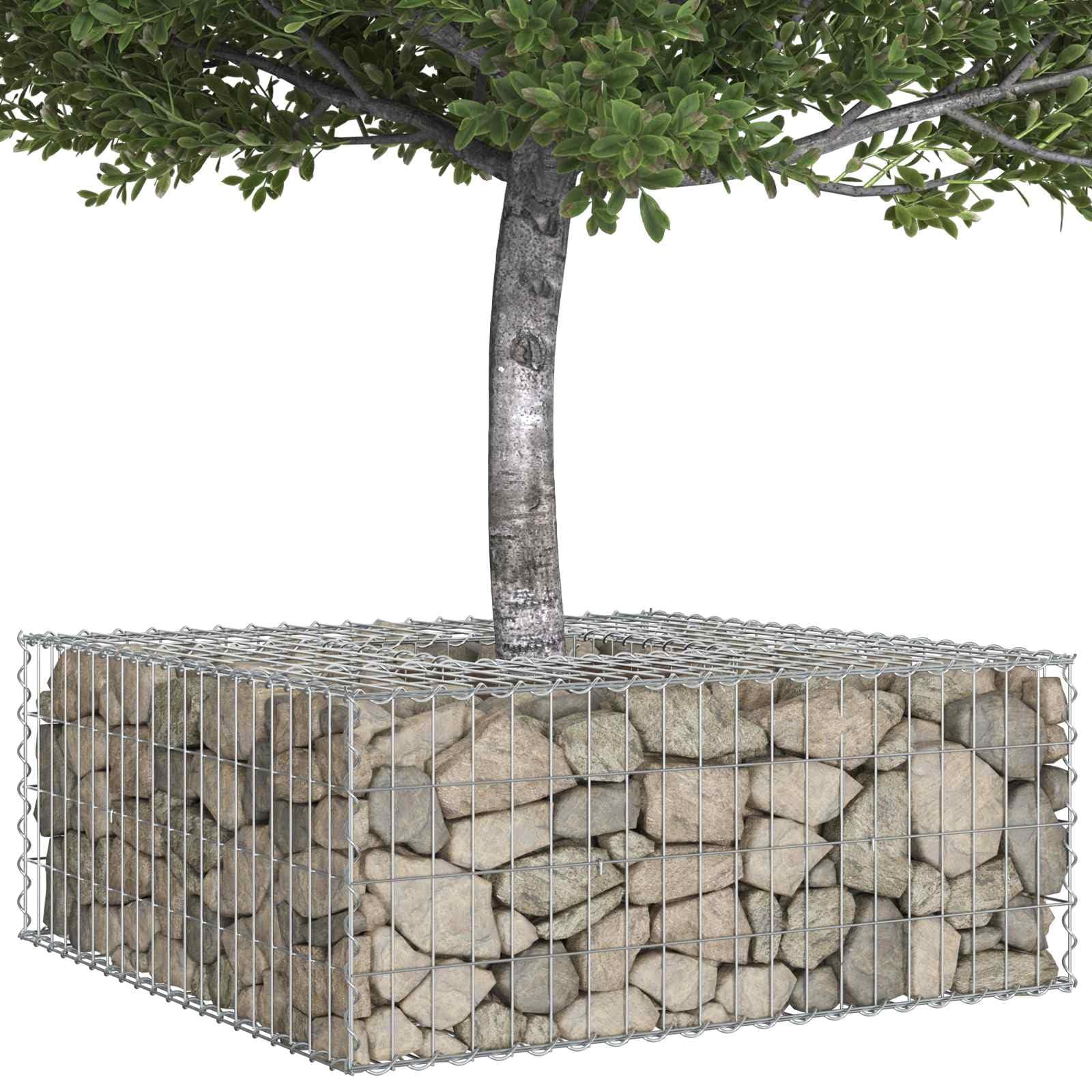 vidaXL Letto rialzato in gabbione Argento, Recinzione da giardino, pannelli rettangolari, barriera resistente, elegante fence per privacy all'aperto