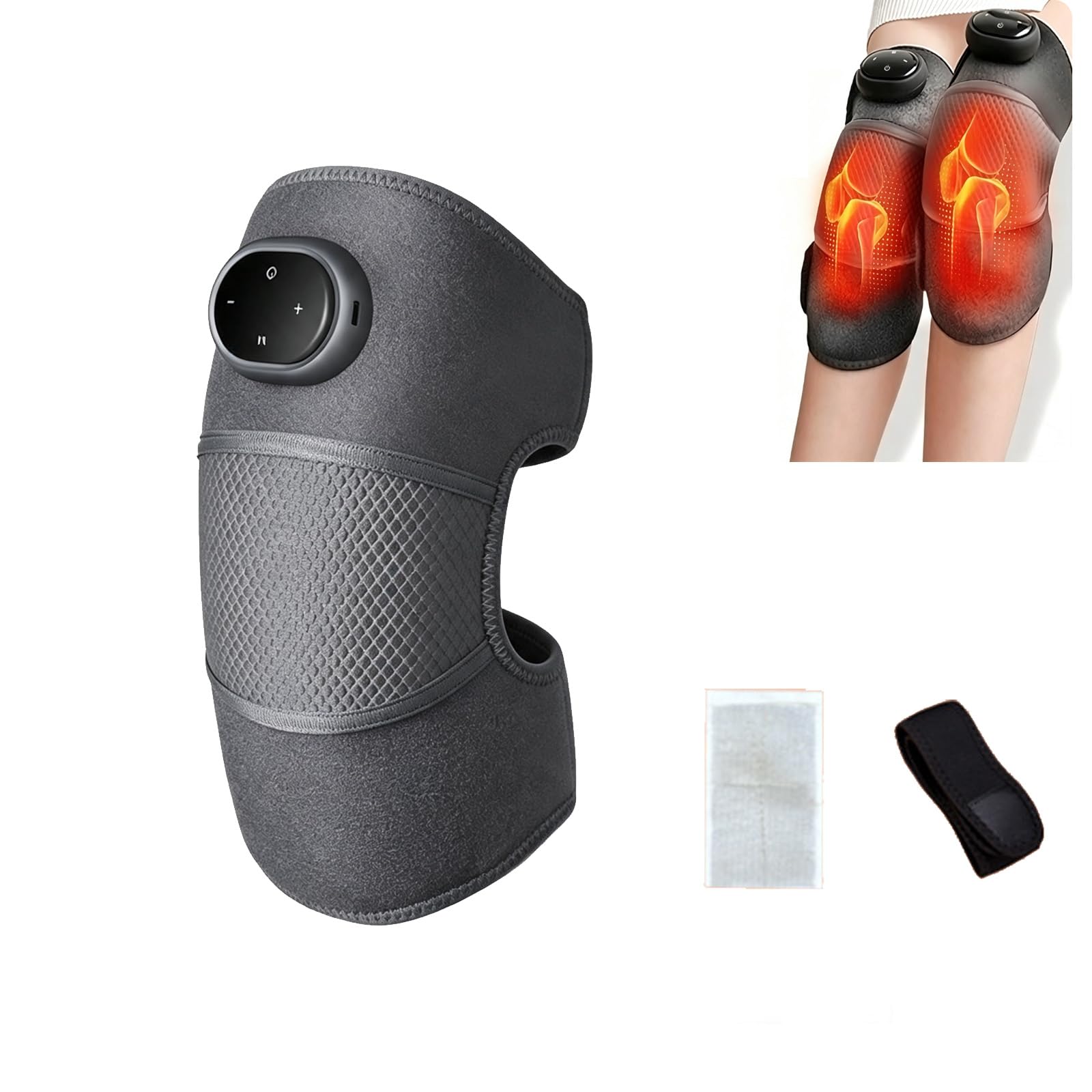 Masajeador de codo inalámbrico con vibración y calor digital 8