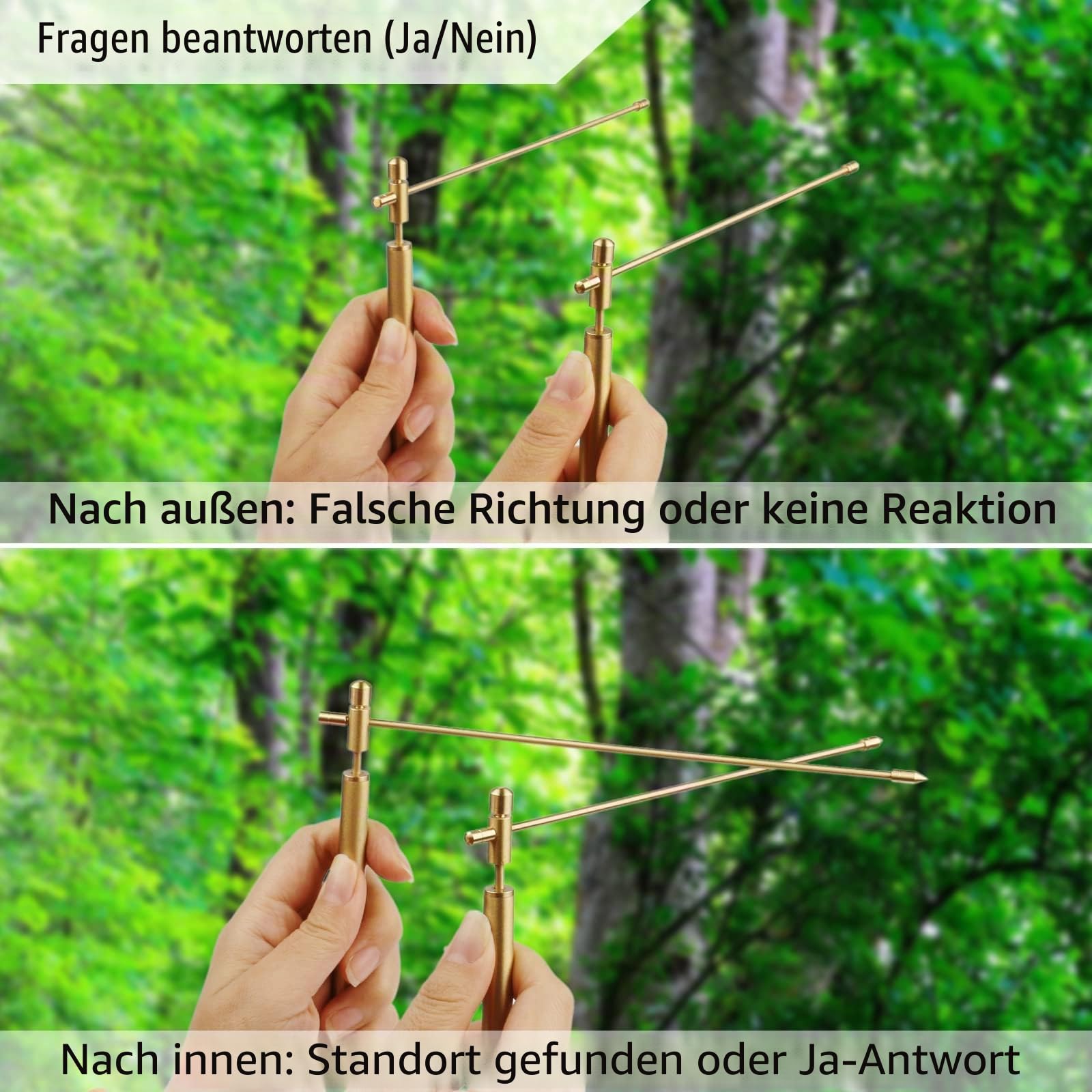 Wünschelruten aus Kupfer, Tauchstäbe für die Schatzsuche, Aufspüren Sprituelle Energie, Geisterjagd, Wassertauchen, Auffinden verlorener Gegenstände oder Ja/Nein-Fragen!