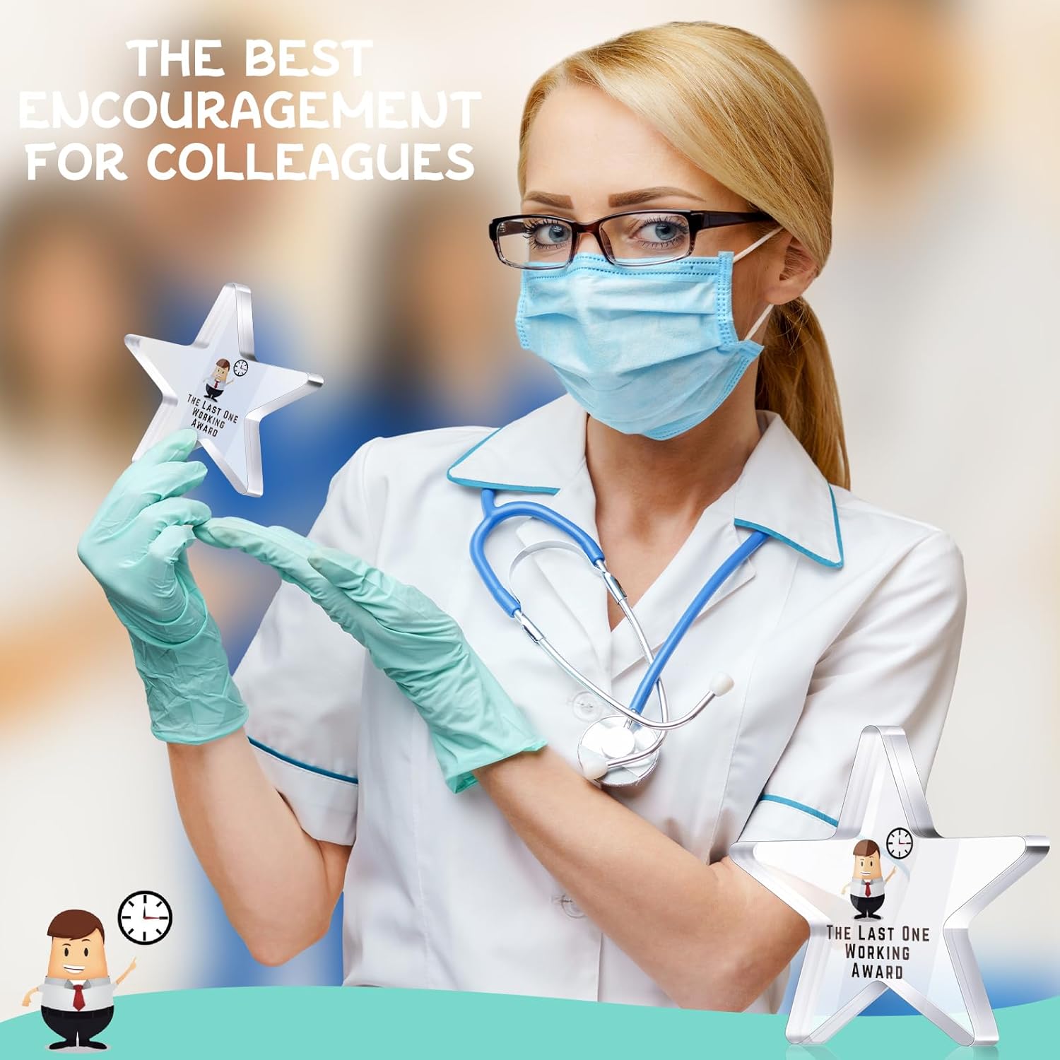 30 Pcs Funny Christmas Appreciation Acrylic Award Trophy, Acrylic Coworker Staff Team Appreciation Award Thank You Trophy Clear Reward Medallions Gifts for Office Prize Retirement Present(Coworker) - Image 5