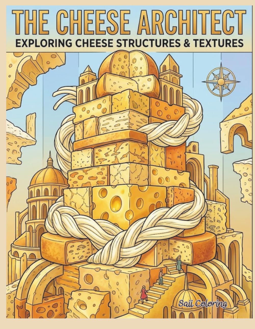 The Cheese Architect: Exploring Cheese Structures & Textures: A Creative Landmark Coloring Book for Adults and Teens