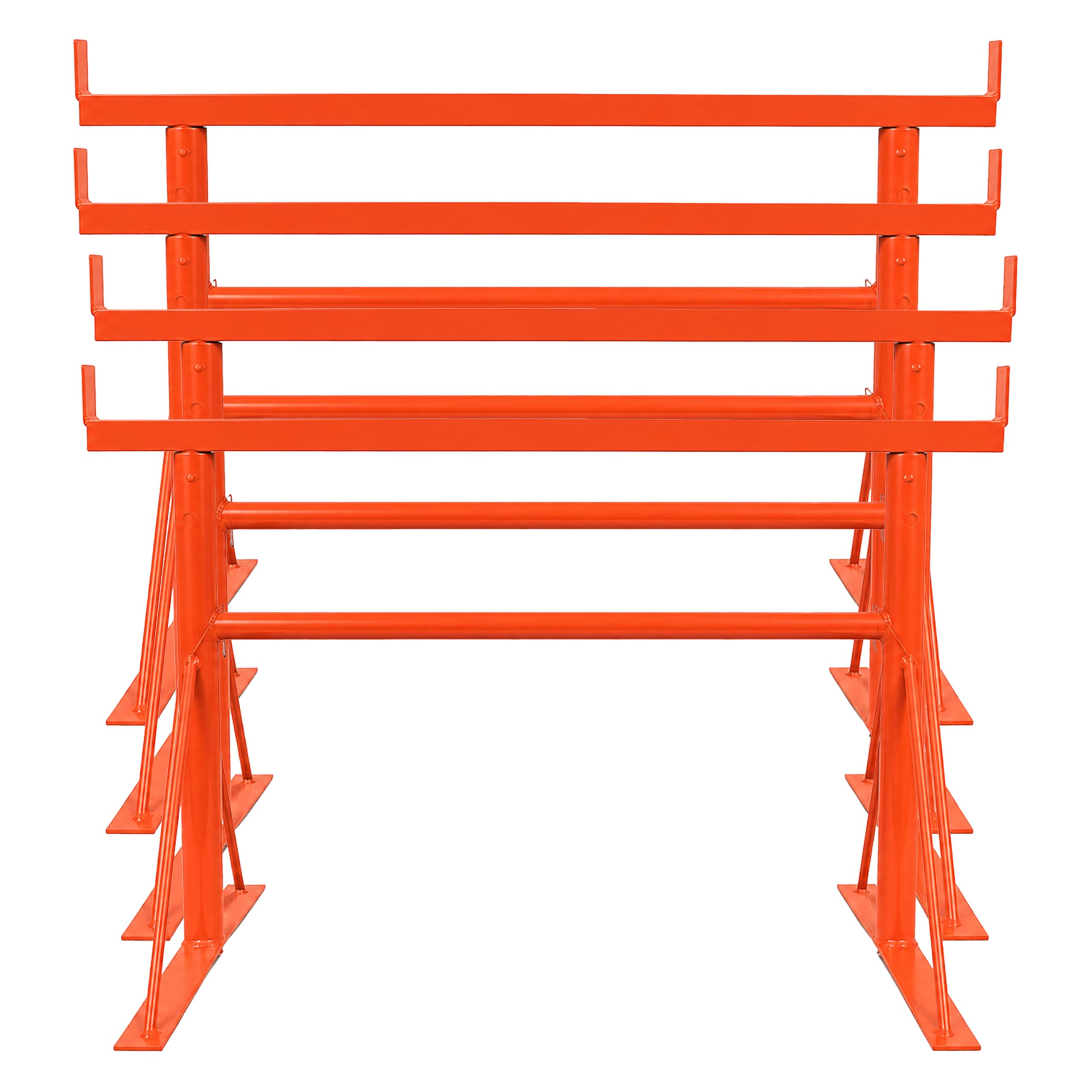 4X Size.2 Adjustable Steel Trestle Stands 0.77m-1.20m, Heavy Duty Folding Sawhorse Workbench Support Frame for Woodworking Construction Garage