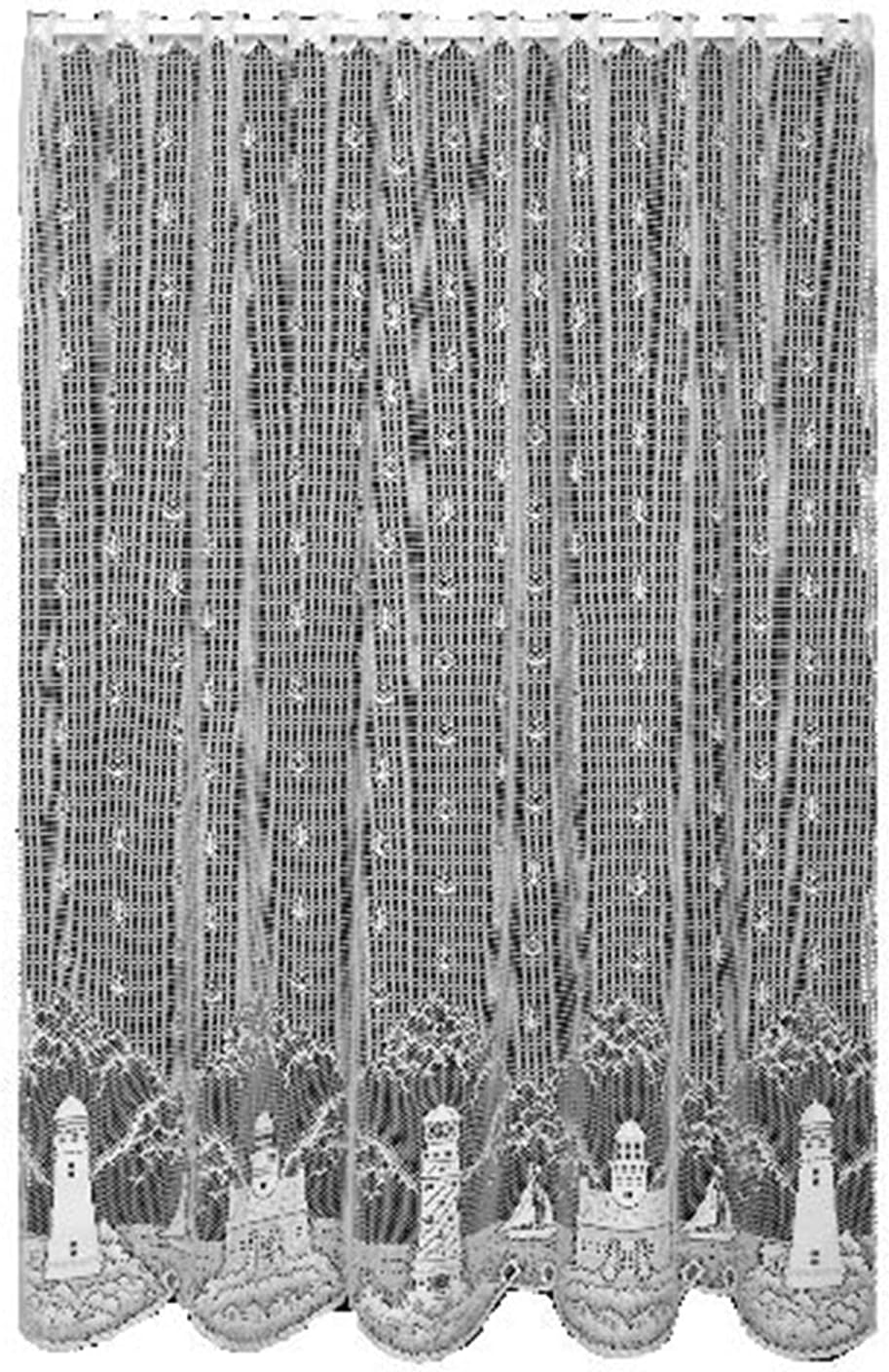 Heritage Lace Lighthouse 60-Inch Wide by 63-Inch Drop Panel, White