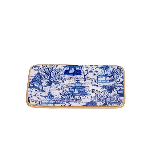 Jaye’s Studio Garden Party Decorative White and Blue Soap Dish