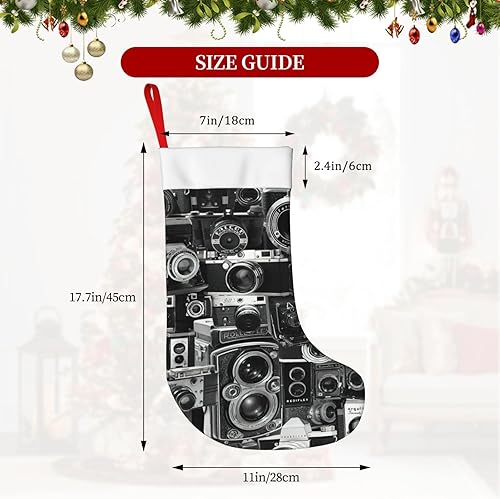 Miniatura 4 de Retro Cool Camera Collection Print Christmas Stocking, 18 Inch Hanging Stockings For Fireplace, Family Holiday Xmas Party Decor