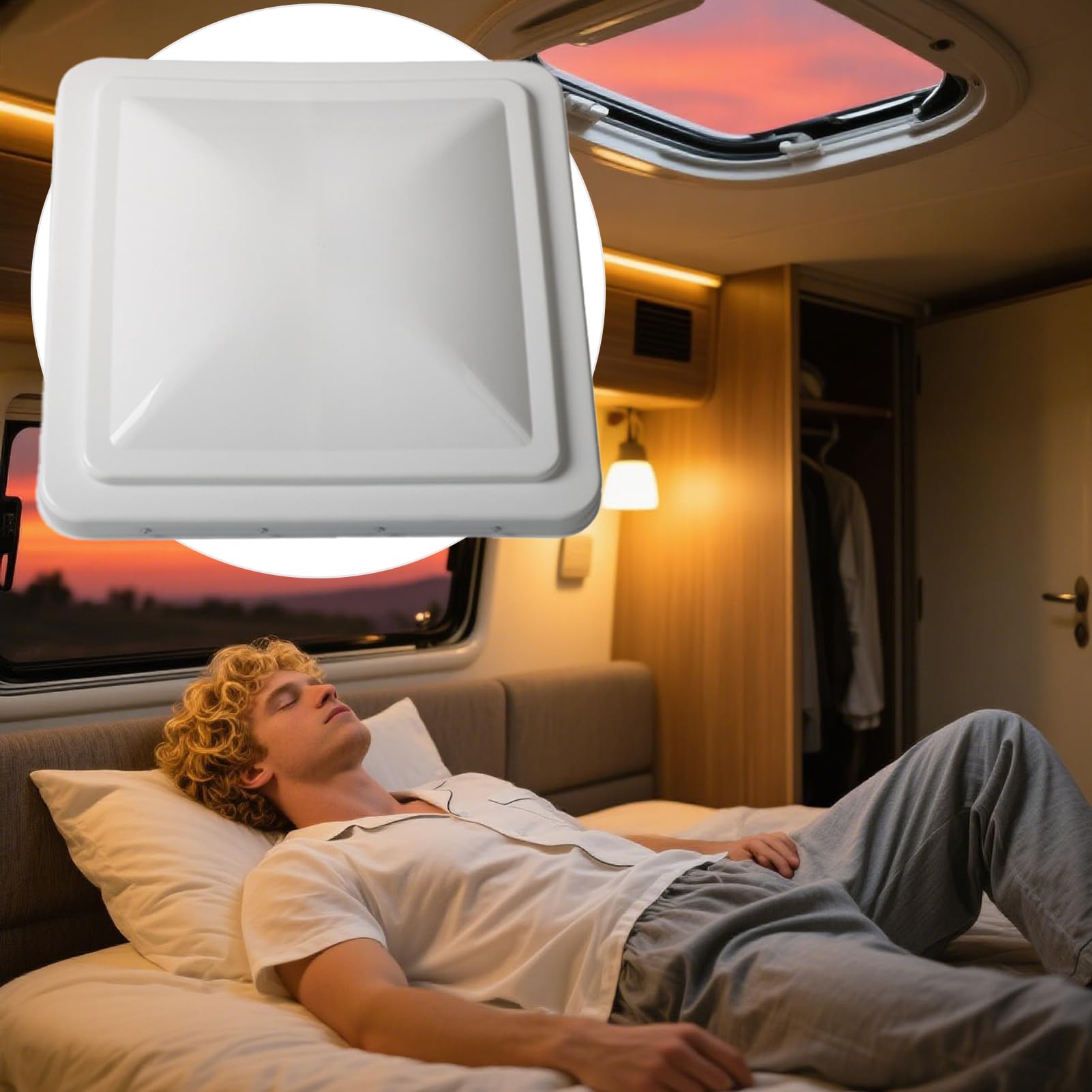 Ventilación De Techo Para Remolque De Carga - Ventana de Techo para Furgoneta de Viaje - Ventilación De Impermeable De 35 Cm Para Camping Viajes Autocaravana Furgoneta Remolque En Verano