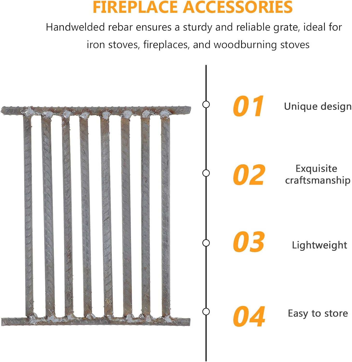 Iron Fire Accessories Camping Pit and Cooking for Outdoor Fireplace Grate with Optimal Heat Distribution Charcoal Holder, Heavy Duty Rack Wood Stove