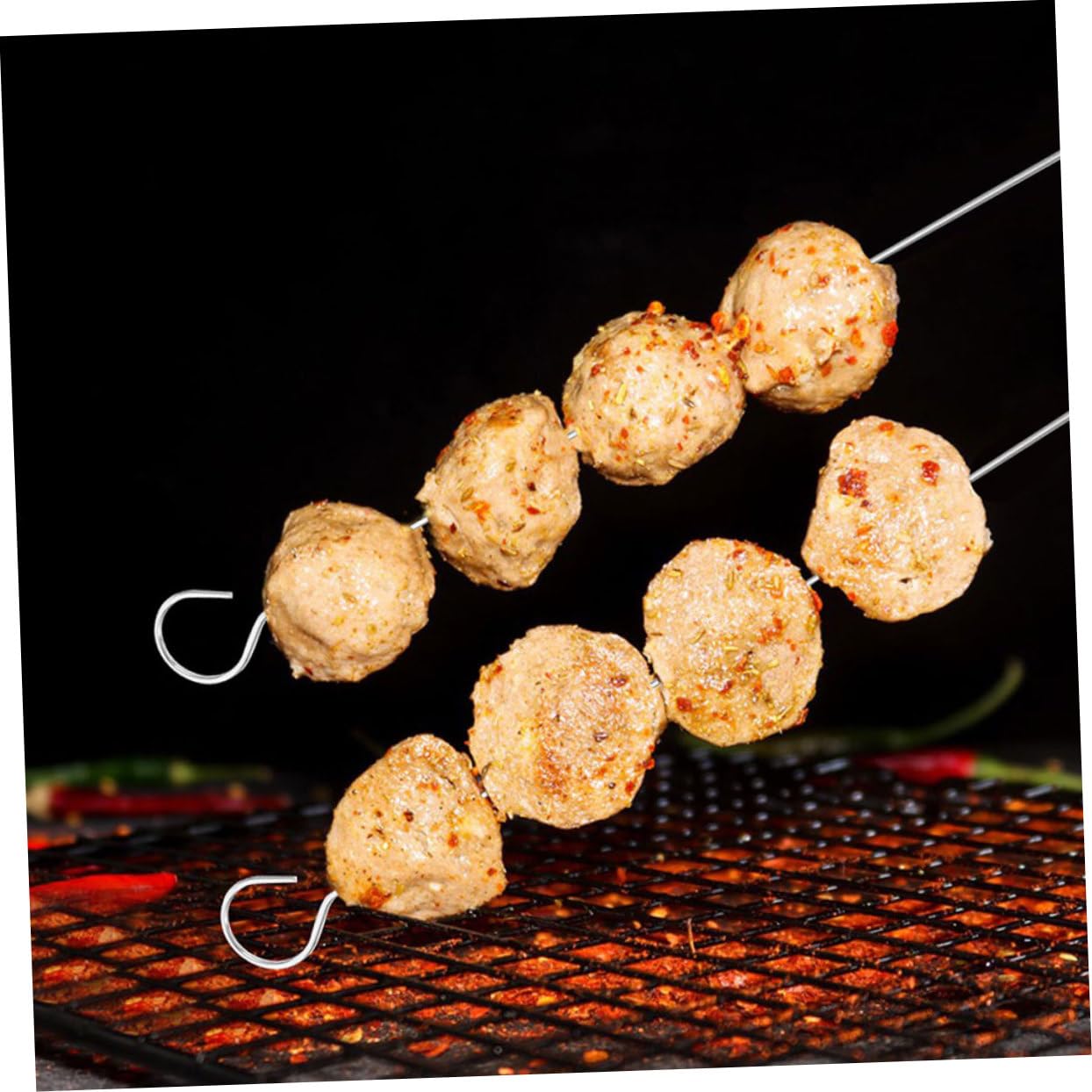 TOYANDONA 25pezzi Spiedini in Acciaio Resistente Per Spiedini Riutilizzabili Per Barbecue Aghi Lunghi Per Grigliare Carne Verdure Frutta Per Barbecue All Aperto Campeggio e Riunioni Di