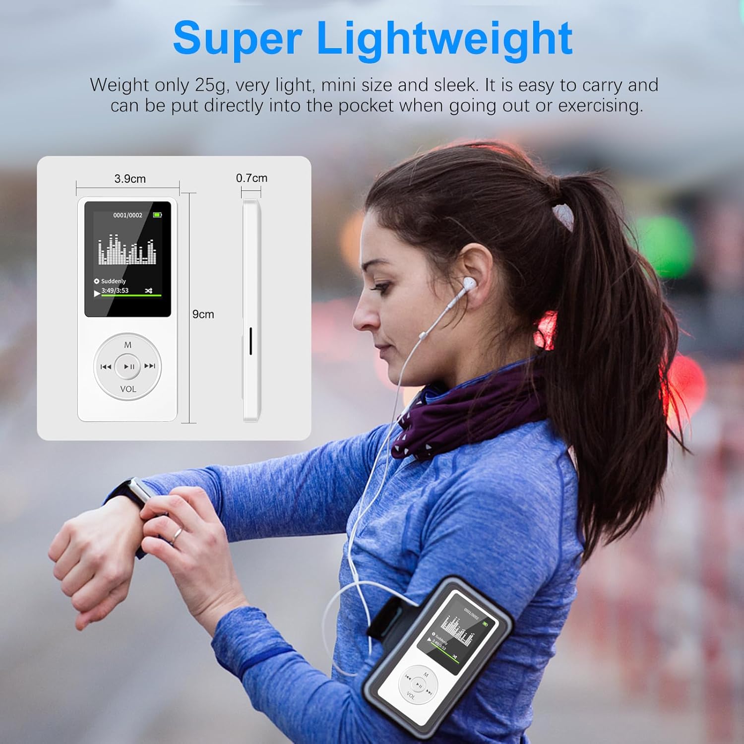 Aigital MP3 Player with Bluetooth and 32GB TF Card, HiFi Music Player with Built-in Speaker and Earphones, Multifunctional MP3 Players with FM/Recording/E-Book/Video, Supports Expanded Up to 128GB - Image 7