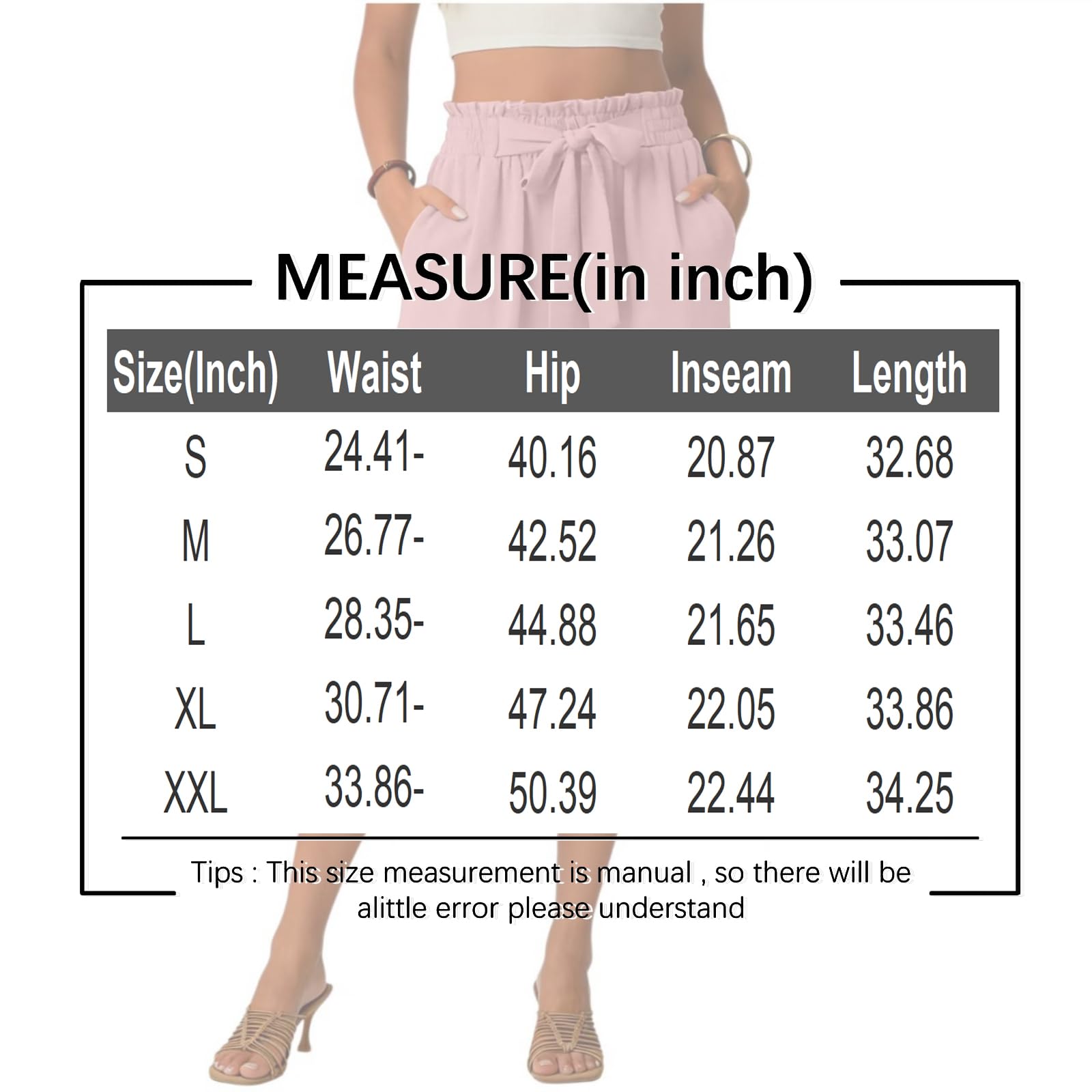 Pantalon 3/4 Femme Été Vetement Solde Taille Haute Chic et Elegant | Décontracté Pantacourt Élastiqué Coupe Ample Fluide et Légère Corsaire