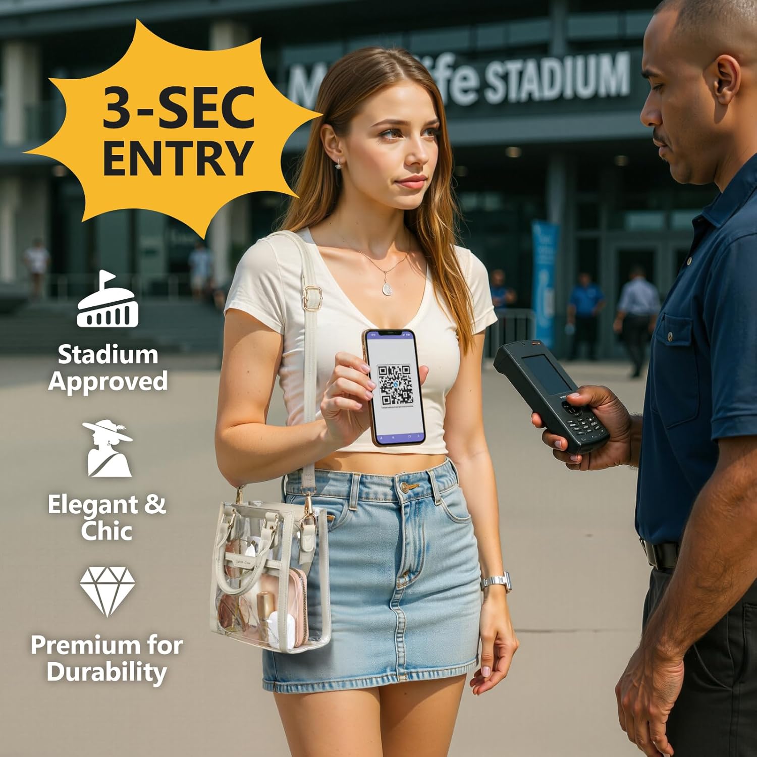 PACKISM Clear Bag for Stadium Events - Clear Purses for Women Transparent Crossbody Messenger Bag for Concerts Game Day - Image 2