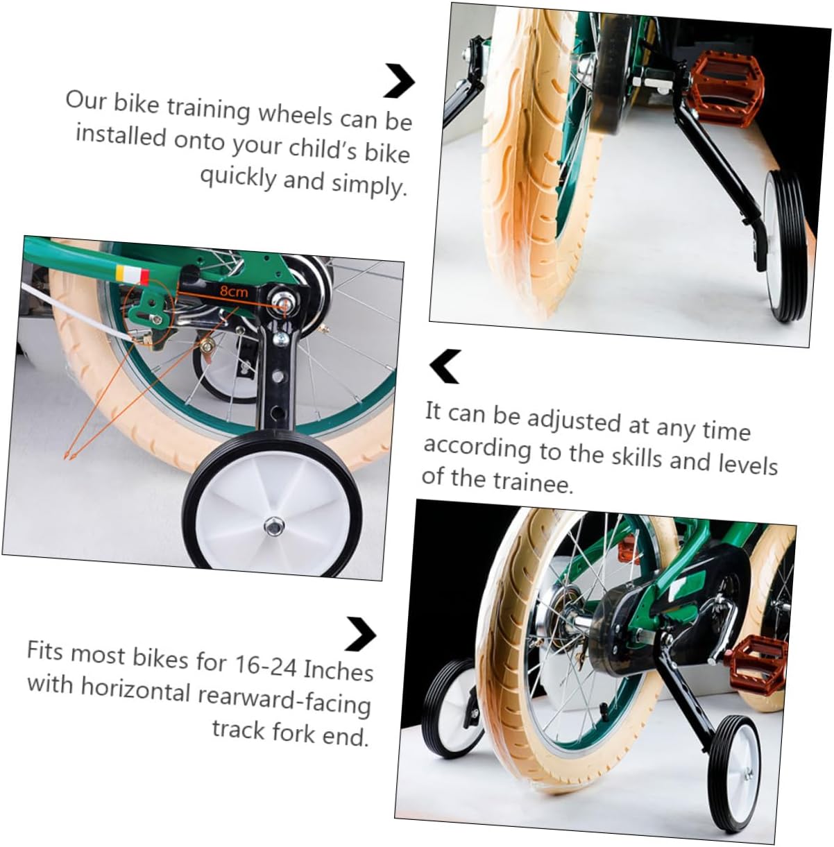 POPETPOP Boys and Girls's Bike Rear Wheel Training Wheel Noiseless Slip Stabilizer for Bikes